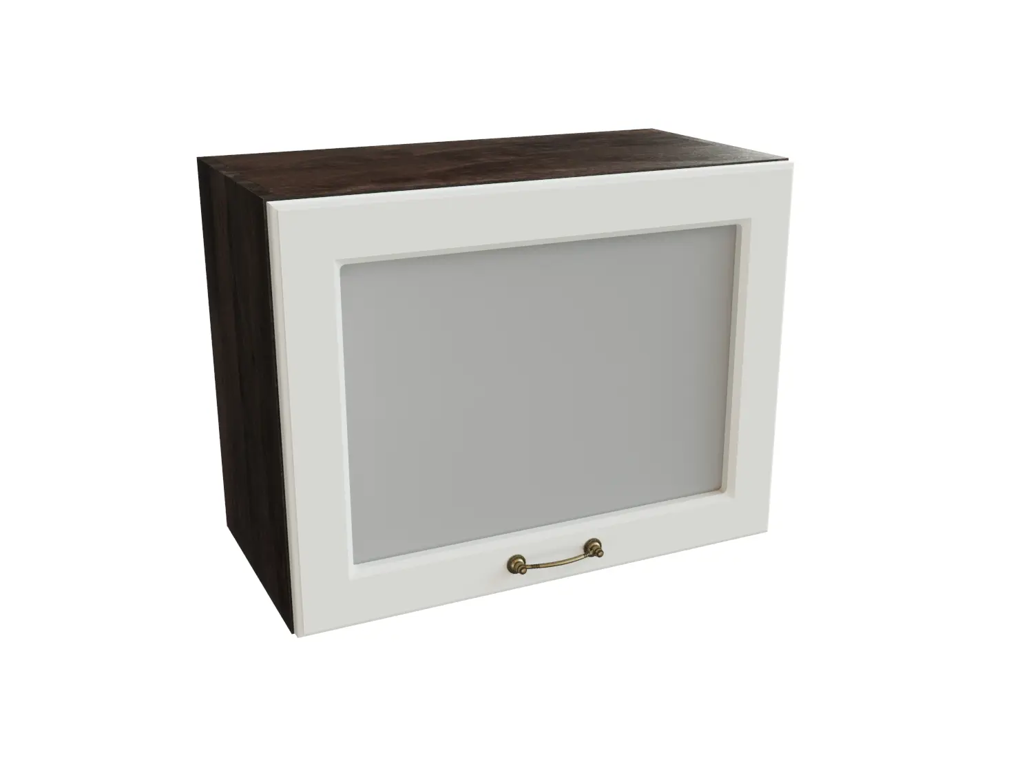 Изображение товара Навесной шкаф со стеклом Сурская мебель Ницца 60x46x31.8 см 1 дверца МДФ цвет кальяри/айленд