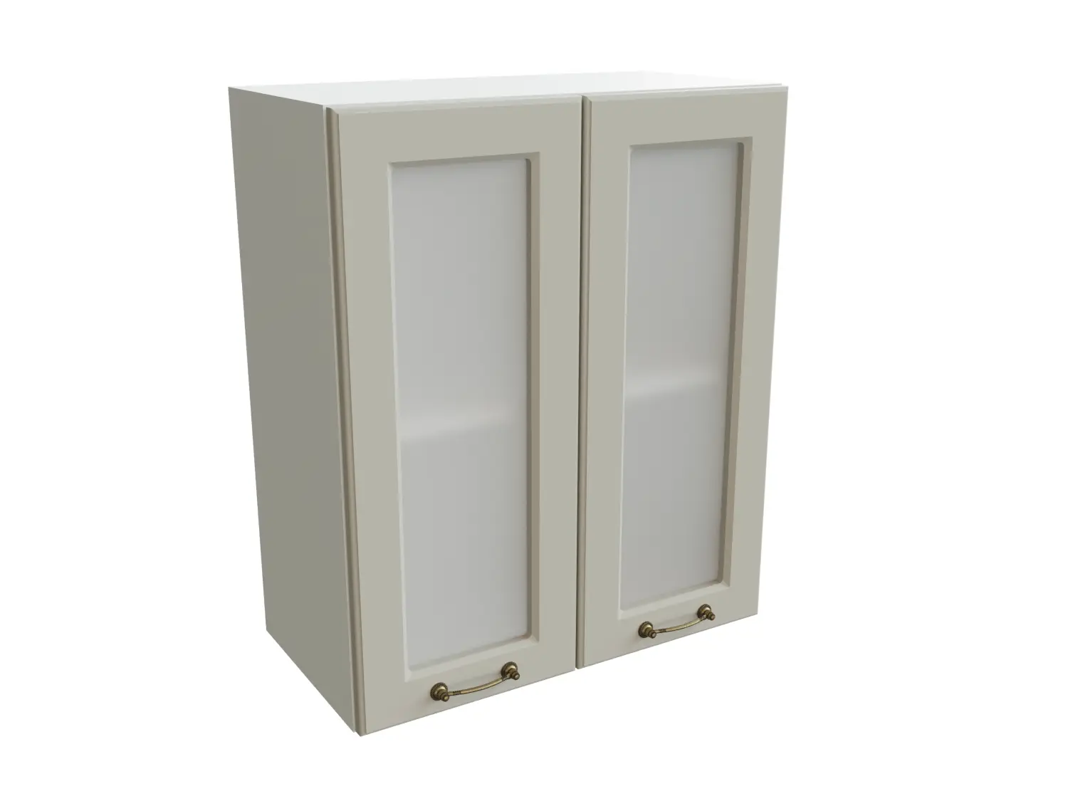 Изображение товара Навесной шкаф со стеклом Сурская мебель Ницца 60x71.6x31.8 см 2 дверцы МДФ цвет кварц