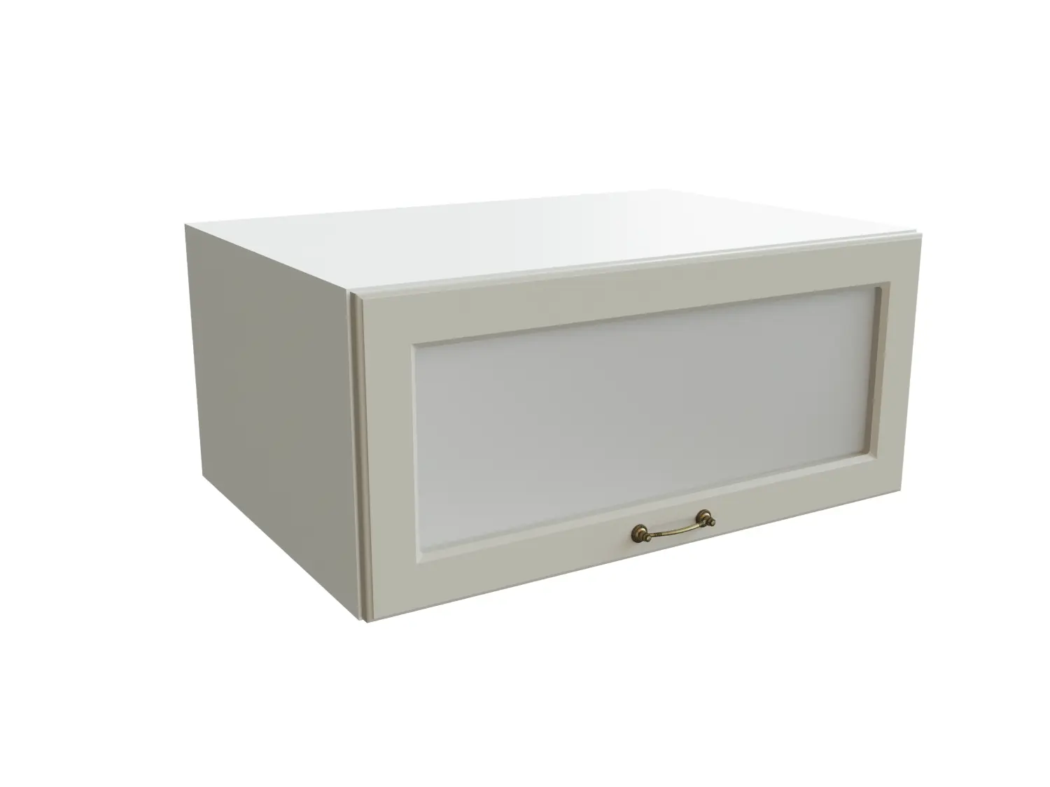 Изображение товара Навесной шкаф со стеклом Сурская мебель Ницца 80x35.8x57.4 см 1 дверца МДФ цвет кварц