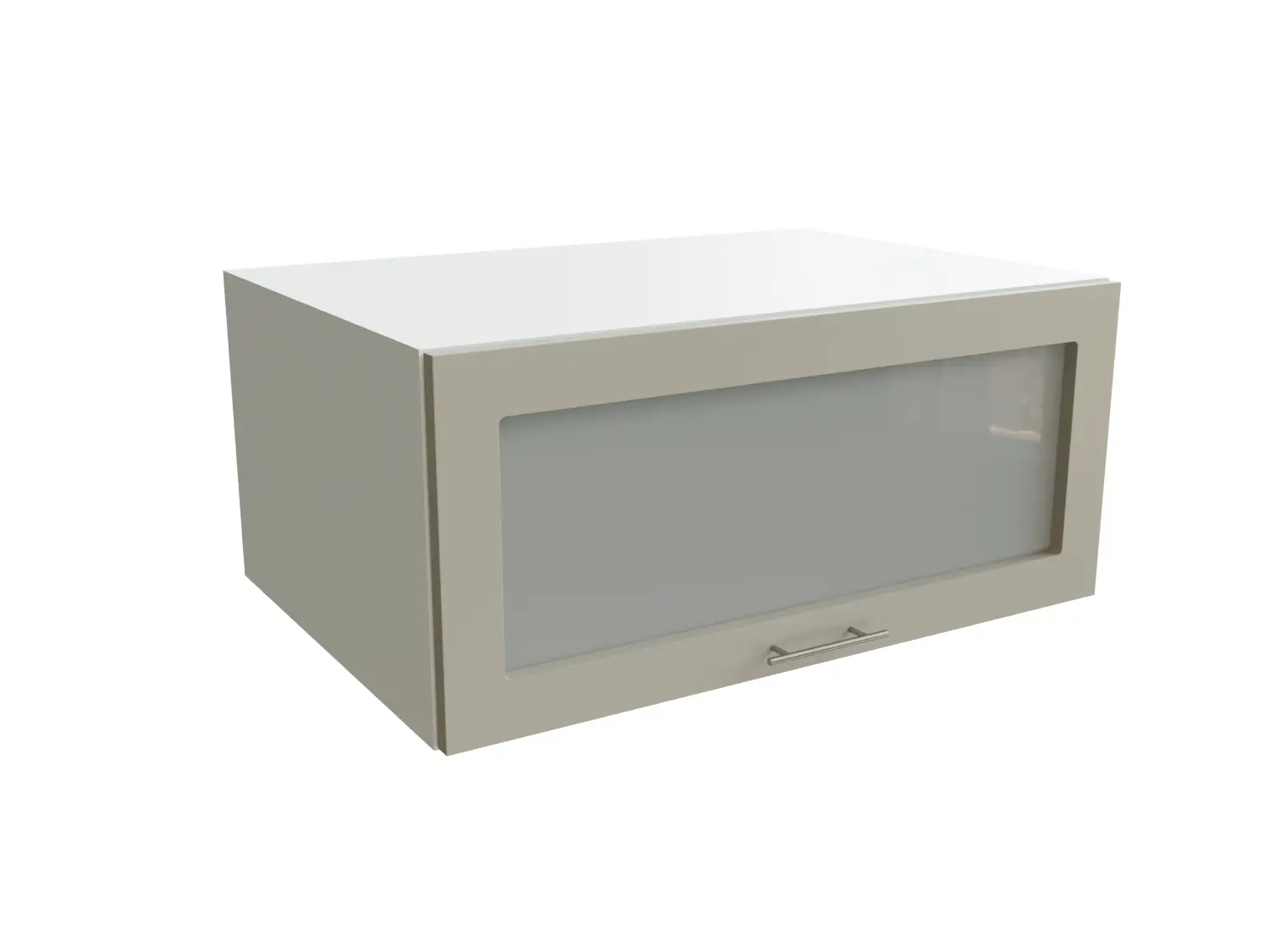 Изображение товара Навесной шкаф горизонтальный с 1-ой остекленной дверцей Сурская Мебель Валерия 80x35.80x57.40 см МДФ цвет белый/альбион софт