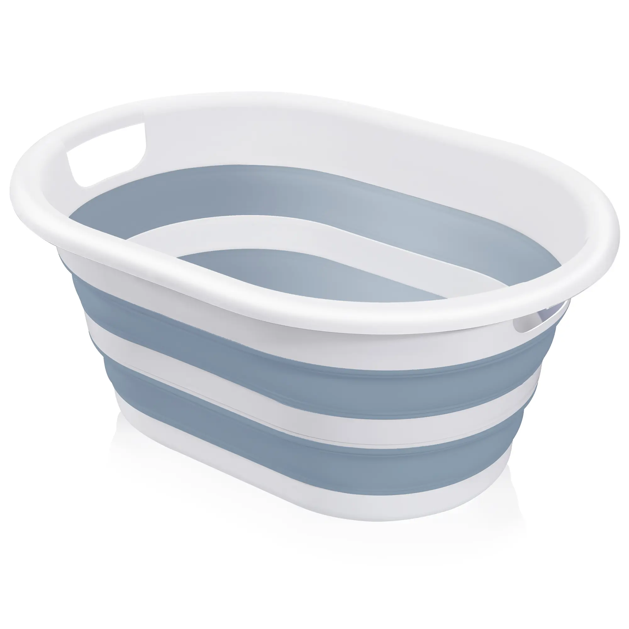 Изображение товара Таз складной прямоугольный Эльфпласт пластик 25 л цвет бело голубой