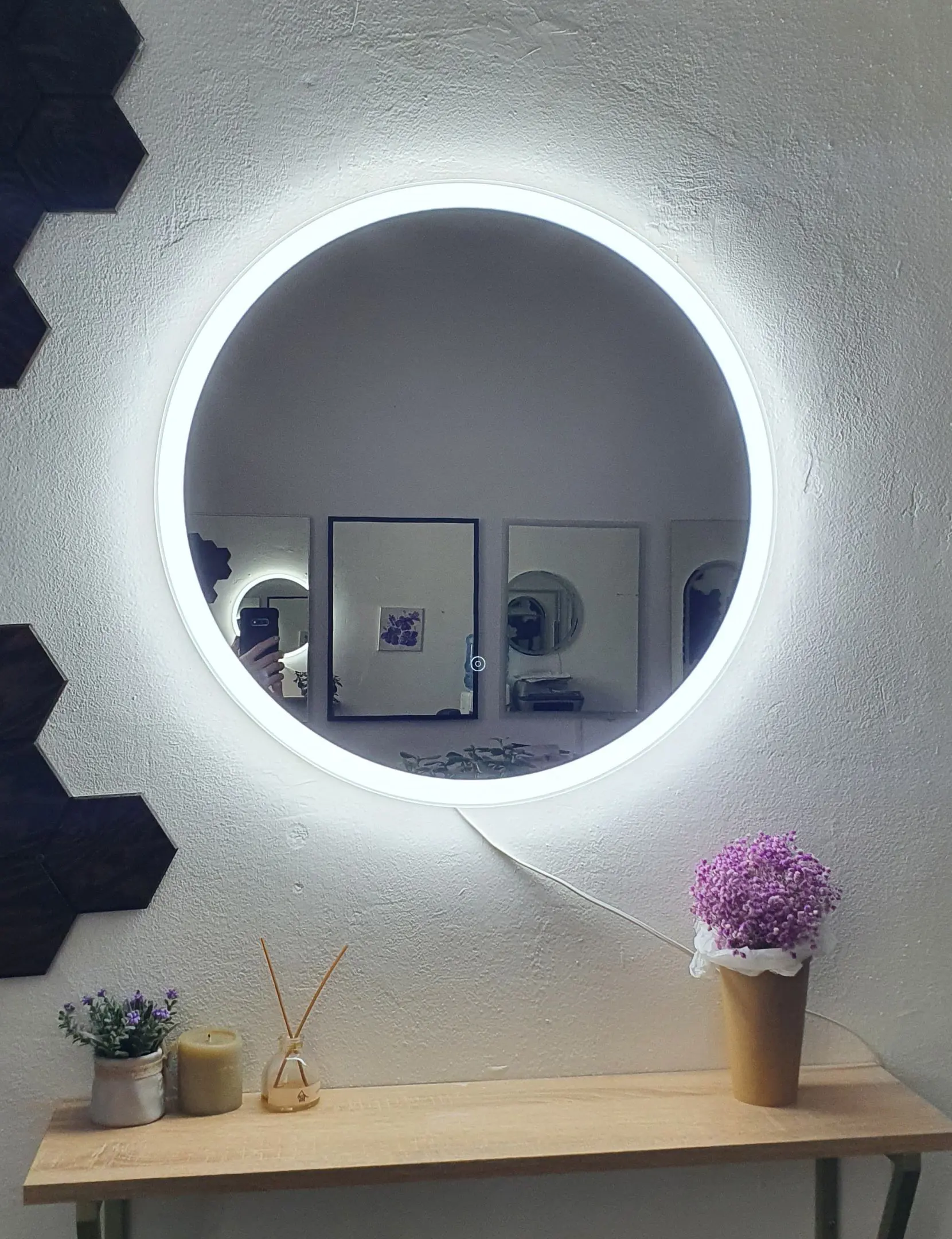 Изображение товара Зеркало для ванной Alfa mirrors Светлана 80 Svet-80h с подсветкой 80x80см