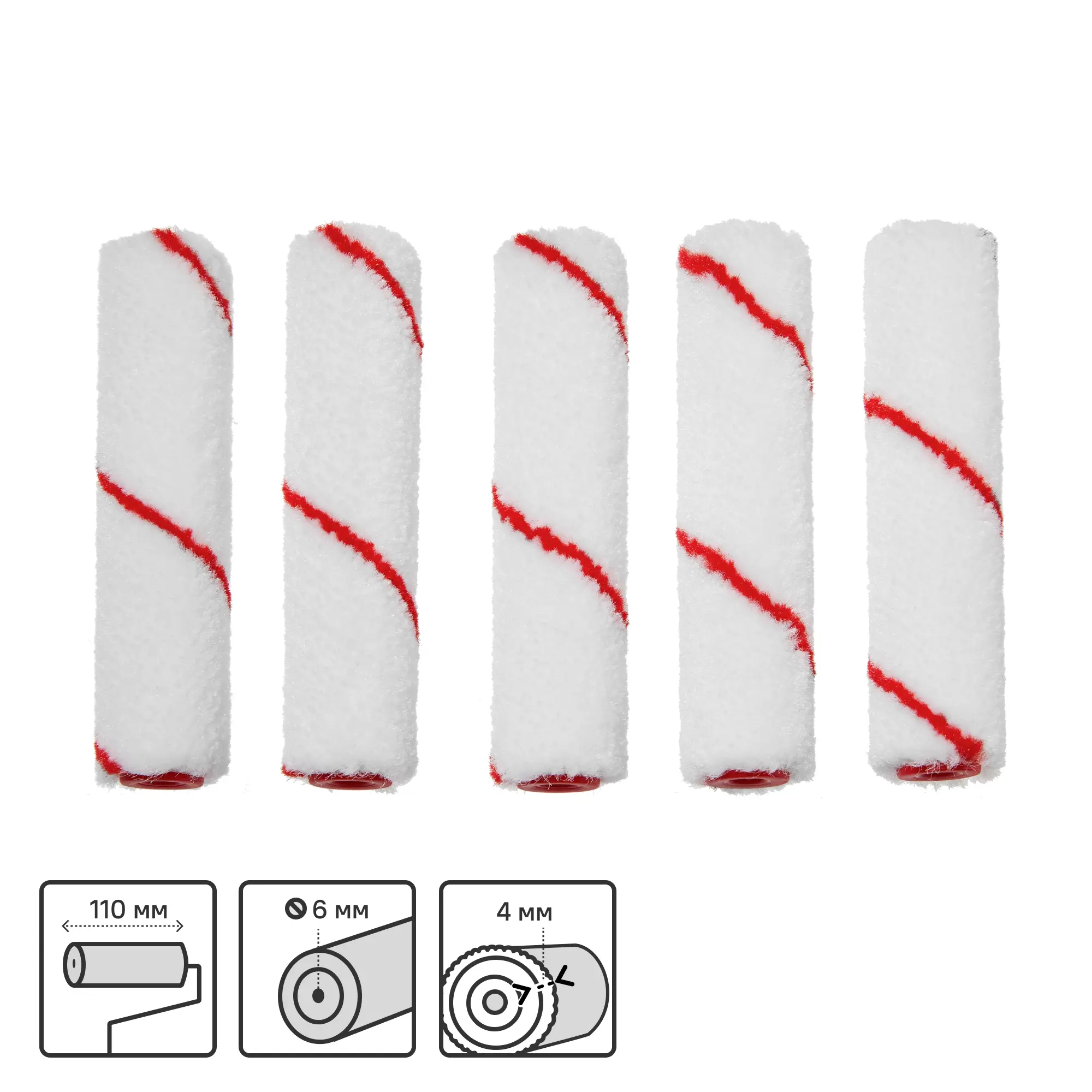 Изображение товара Валик сменный для лака Dexter 110Мм 5 шт