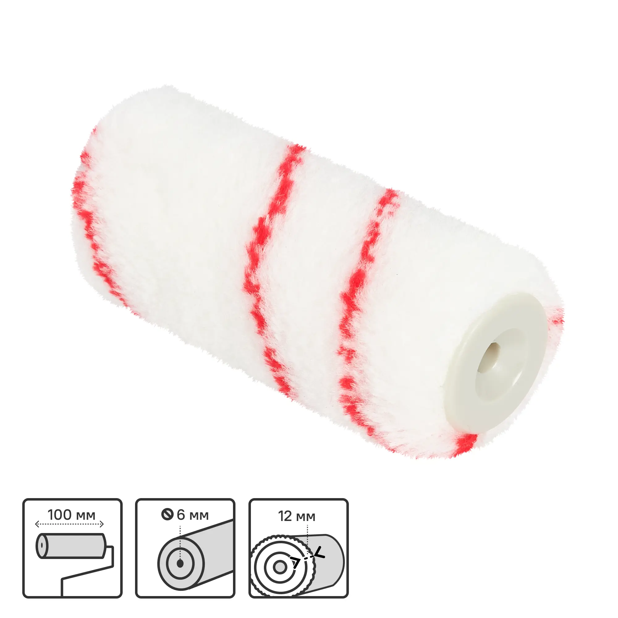 Изображение товара Мини-валик сменный для красок 30-1254 Master color 100 мм диаметр бюгеля 6 мм длина ворса 12 мм