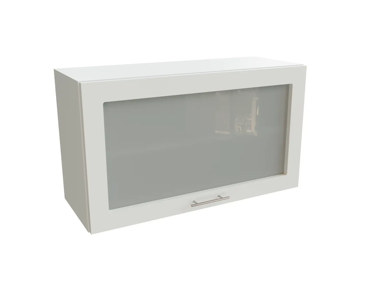 Изображение товара Навесной шкаф горизонтальный с 1-ой остекленной дверцей Сурская Мебель Валерия 80x46x31.80 см МДФ цвет белый/айленд