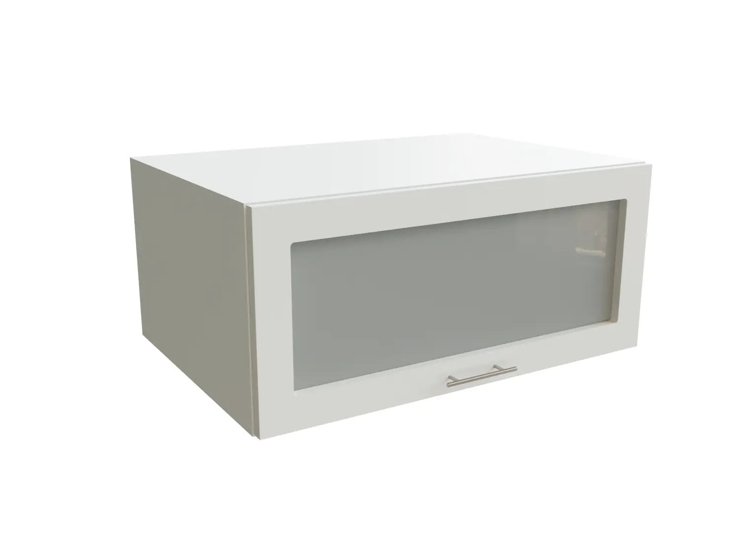 Изображение товара Навесной шкаф горизонтальный с 1-ой остекленной дверцей Сурская Мебель Валерия 80x35.80x57.40 см МДФ цвет белый/айленд