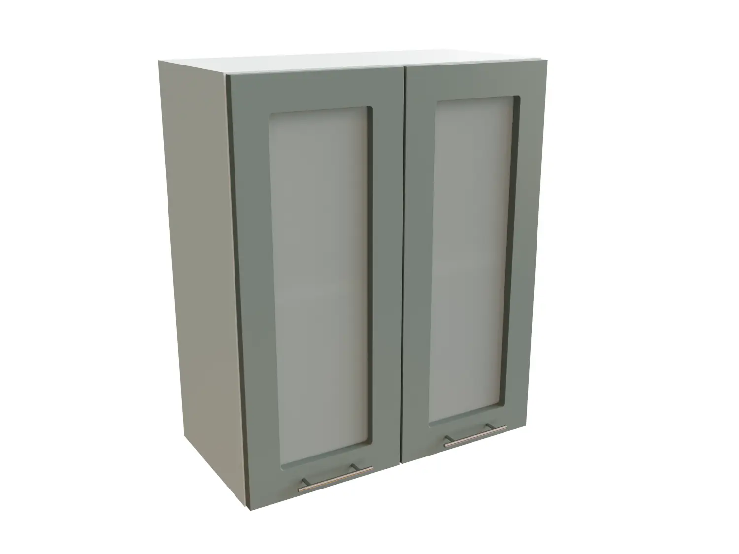 Изображение товара Навесной шкаф с 2-мя остекленными дверцами Сурская Мебель Валерия 60x71.60x31.80 см МДФ цвет белый/лагуна