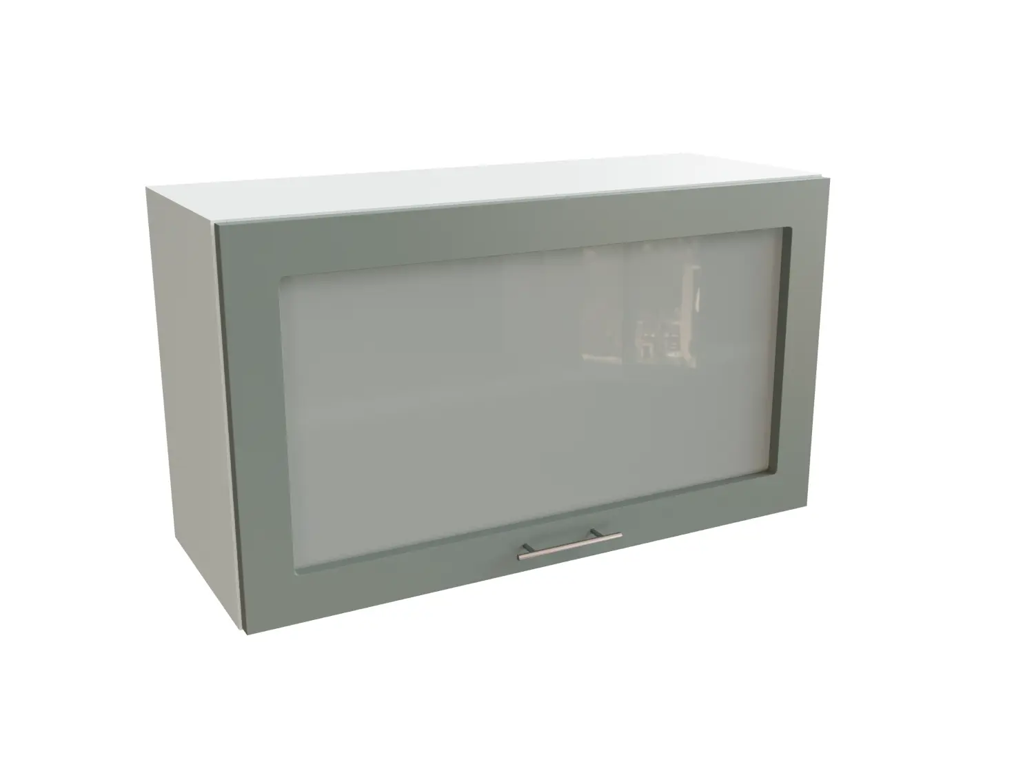 Изображение товара Навесной шкаф горизонтальный с 1-ой остекленной дверцей Сурская Мебель Валерия 80x46x31.80 см МДФ цвет белый/лагуна