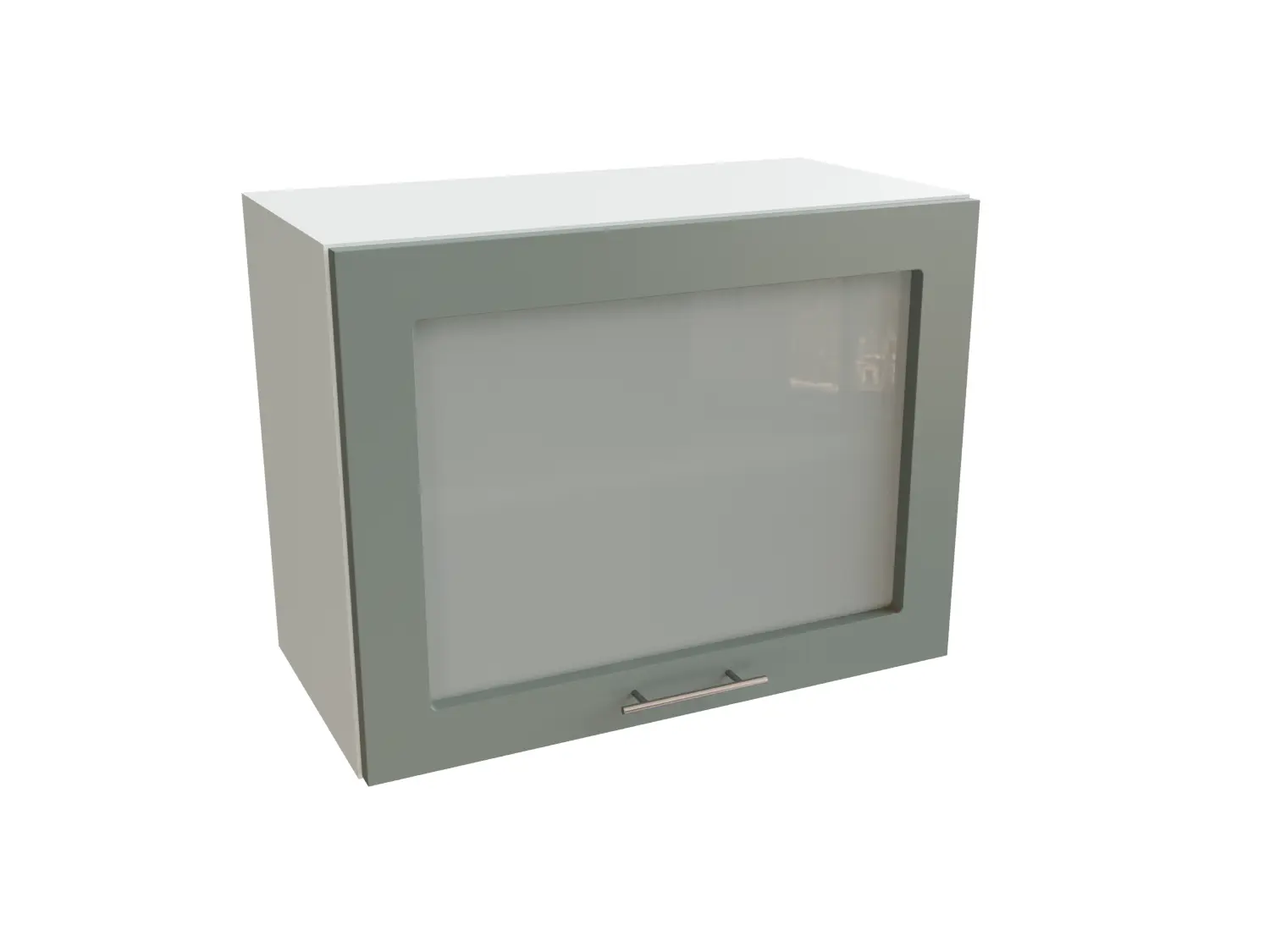 Изображение товара Навесной шкаф горизонтальный с 1-ой остекленной дверцей Сурская Мебель Валерия 60x46x31.80 см МДФ цвет белый/лагуна