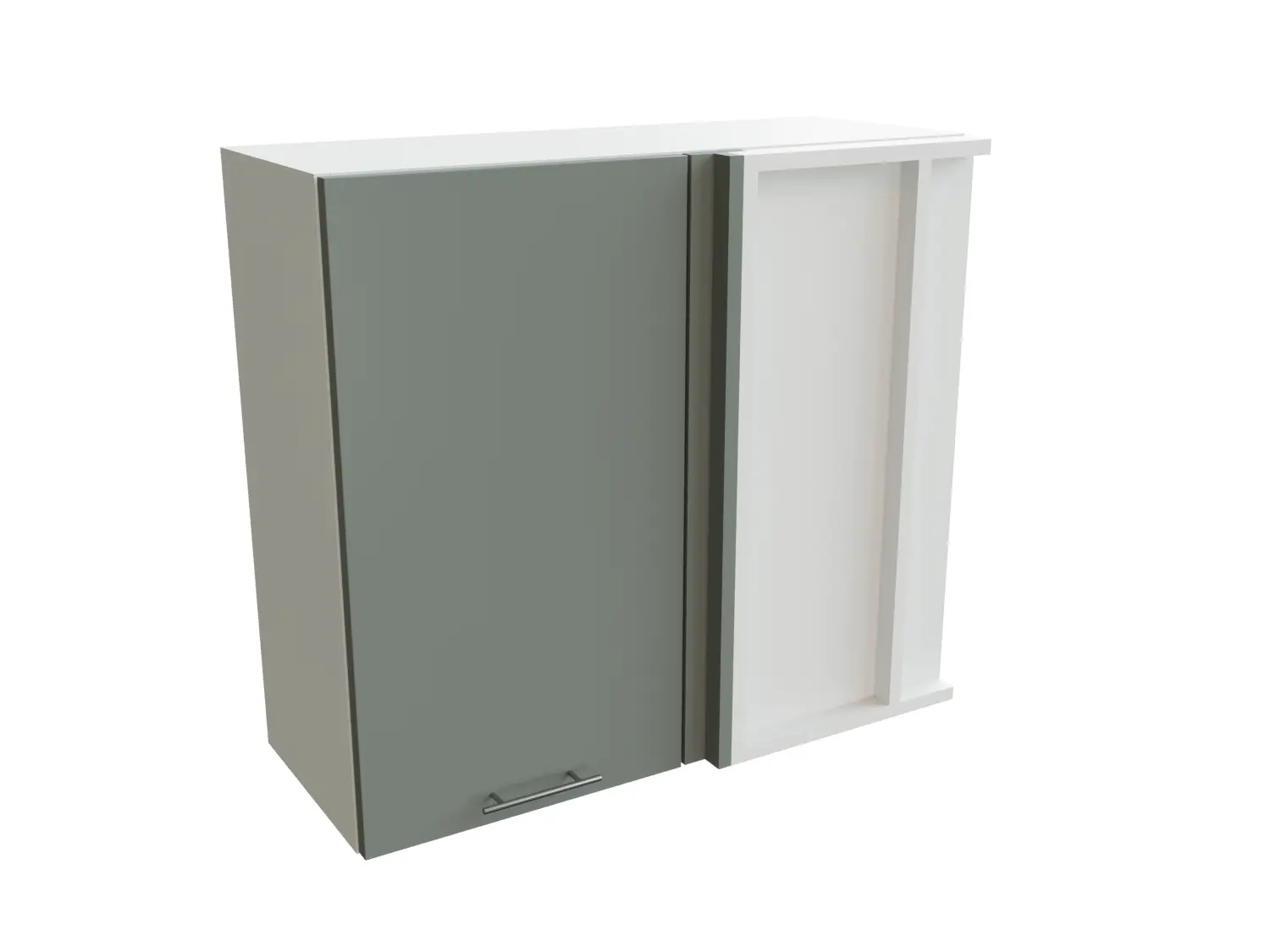 Изображение товара Навесной шкаф угловой с 1-ой дверцей Сурская Мебель Валерия 69x71.60x34.50 см МДФ цвет белый/лагуна