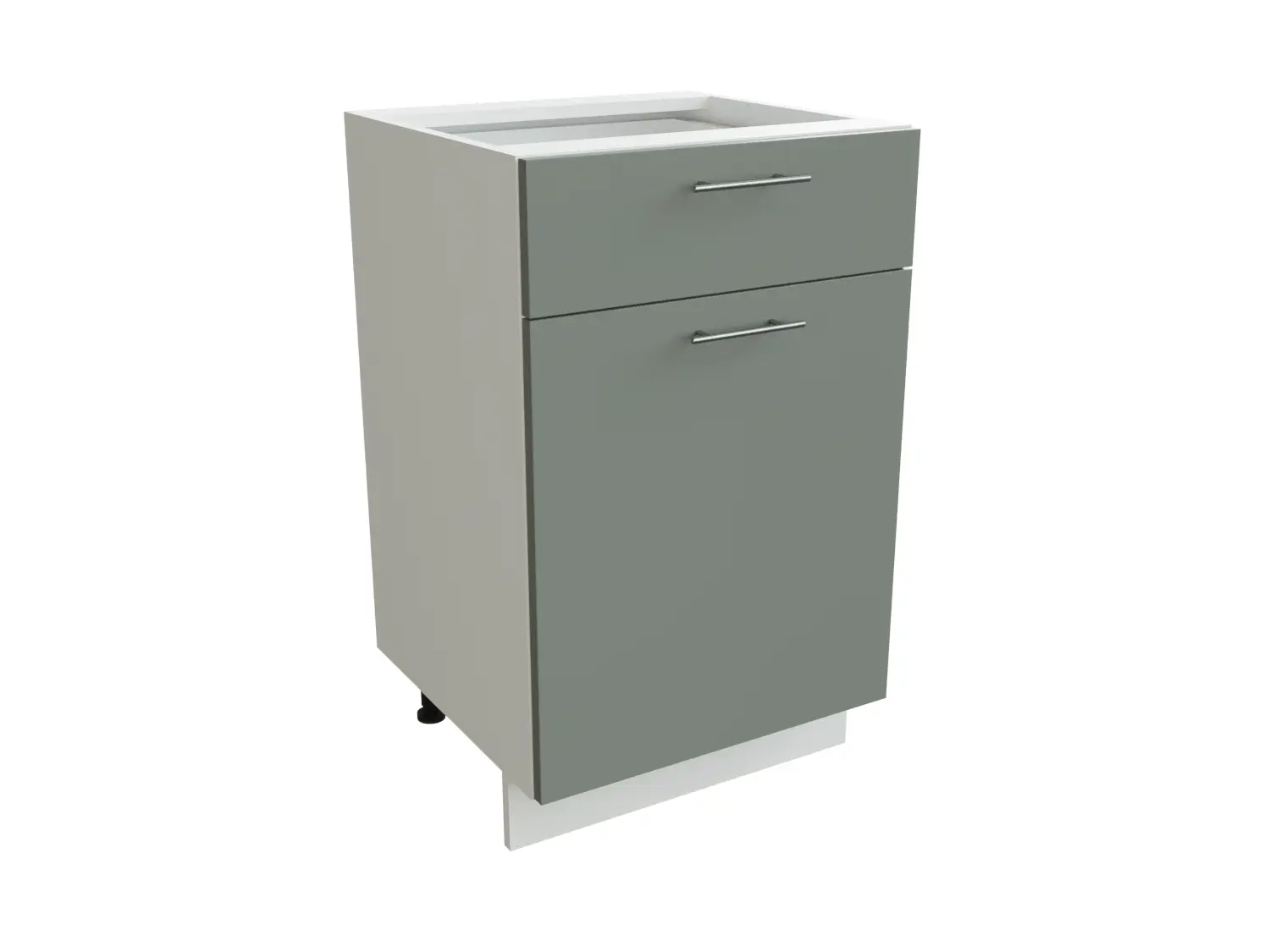 Изображение товара Напольный шкаф с 1-ой дверцей и ящиком Сурская Мебель Валерия 50x81.60x47.80 см МДФ цвет белый/лагуна