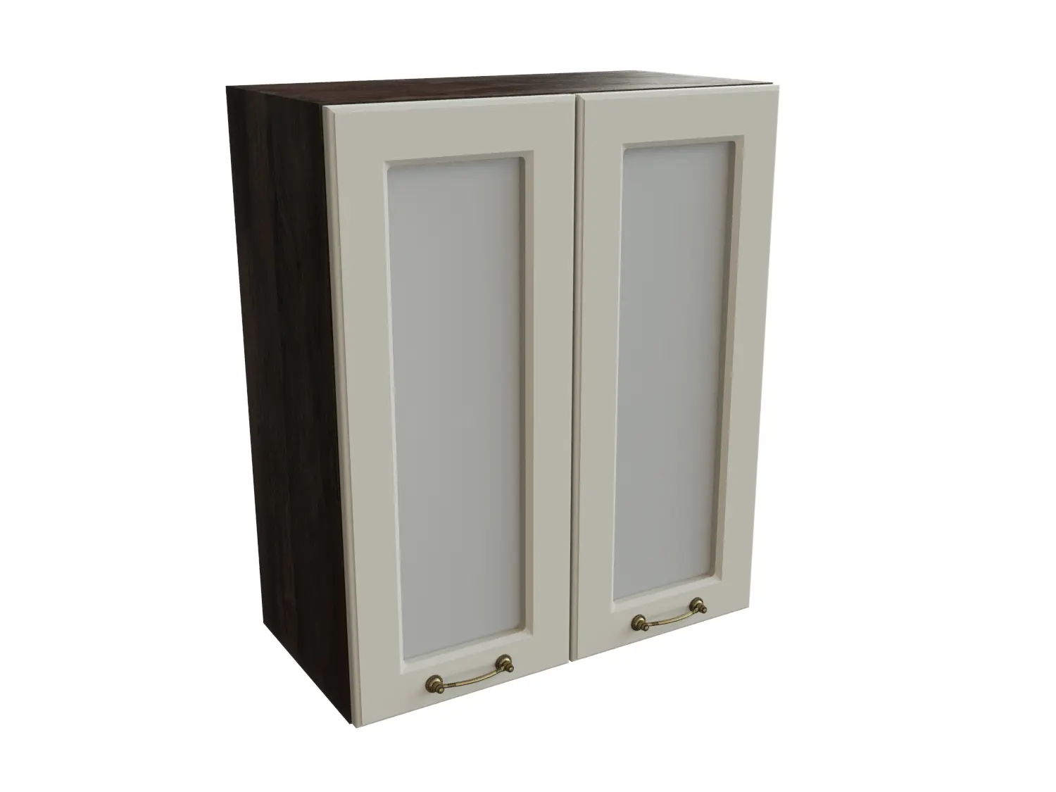 Изображение товара Навесной шкаф со стеклом Сурская мебель кальяри/кварц 60x71.6x31.8 см 2 дверцы ЛДСП цвет кальяри/кварц