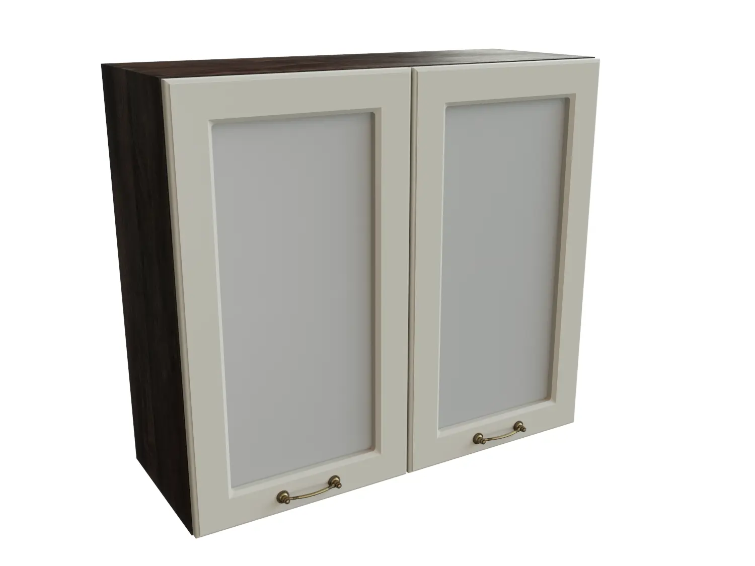 Изображение товара Навесной шкаф со стеклом Сурская мебель кальяри/кварц 80x71.6x31.8 см 2 дверцы МДФ цвет кальяри/кварц