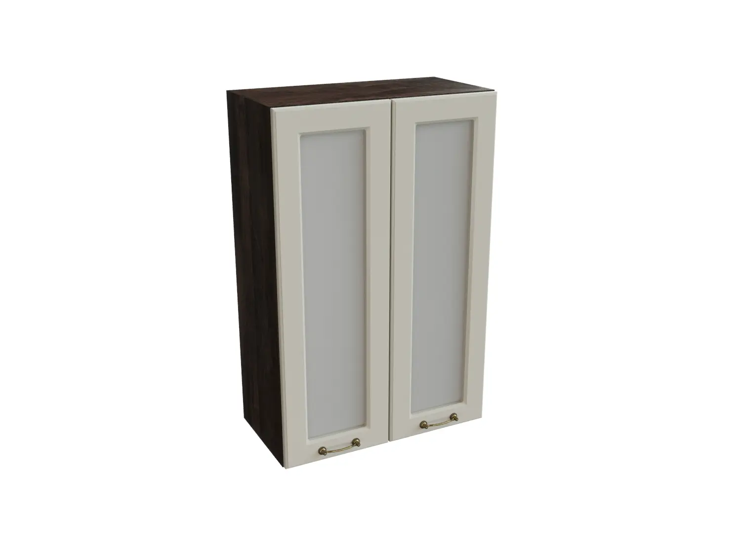 Изображение товара Навесной шкаф со стеклом Сурская мебель кальяри/кварц 60x92x31.8 см 2 дверцы ЛДСП цвет кальяри/кварц