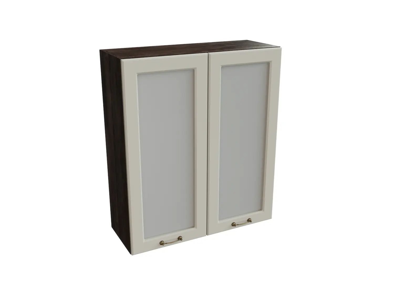 Изображение товара Навесной шкаф со стеклом Сурская мебель кальяри/кварц 80x92x31.8 см 2 дверцы ЛДСП цвет кальяри/кварц