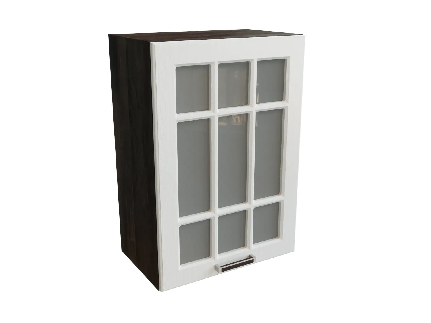 Изображение товара Навесной шкаф с 1 остекленной дверцей Сурская мебель Прага 50x71.6x31.8 см ЛДСП цвет кальяри/белое дерево