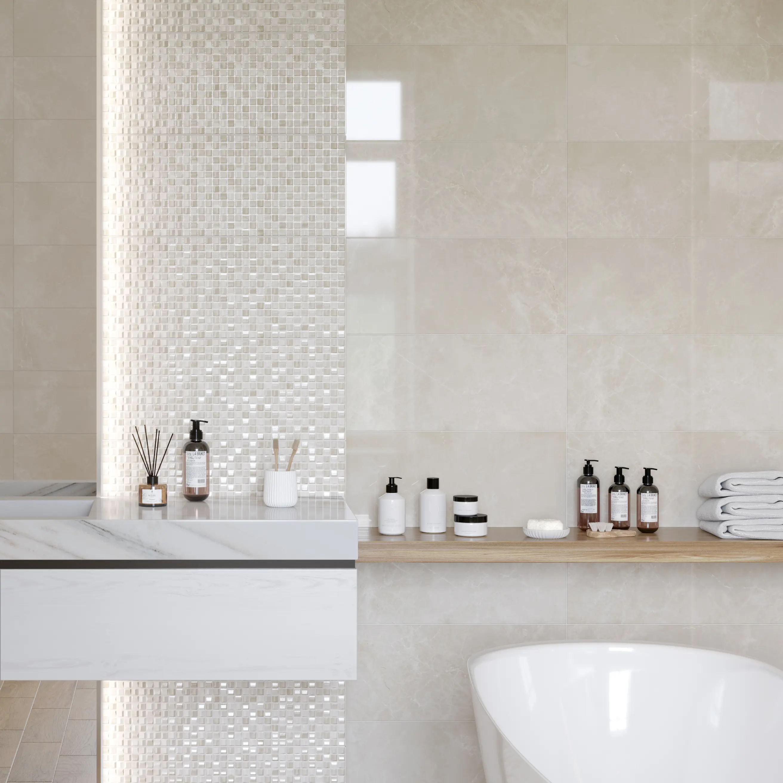 Изображение товара Настенная плитка Gracia Ceramica Sandy 25x60 см светло-бежевый глянцевая