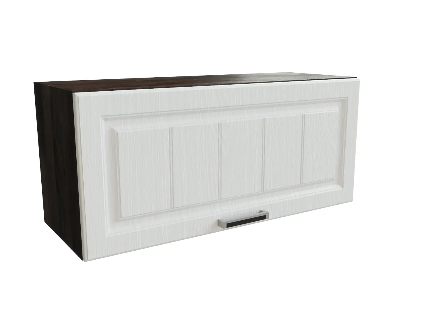 Изображение товара Навесной шкаф горизонтальный с 1 дверцей Сурская мебель Прага 80x35.8x31.8 см ЛДСП цвет кальяри/белое дерево