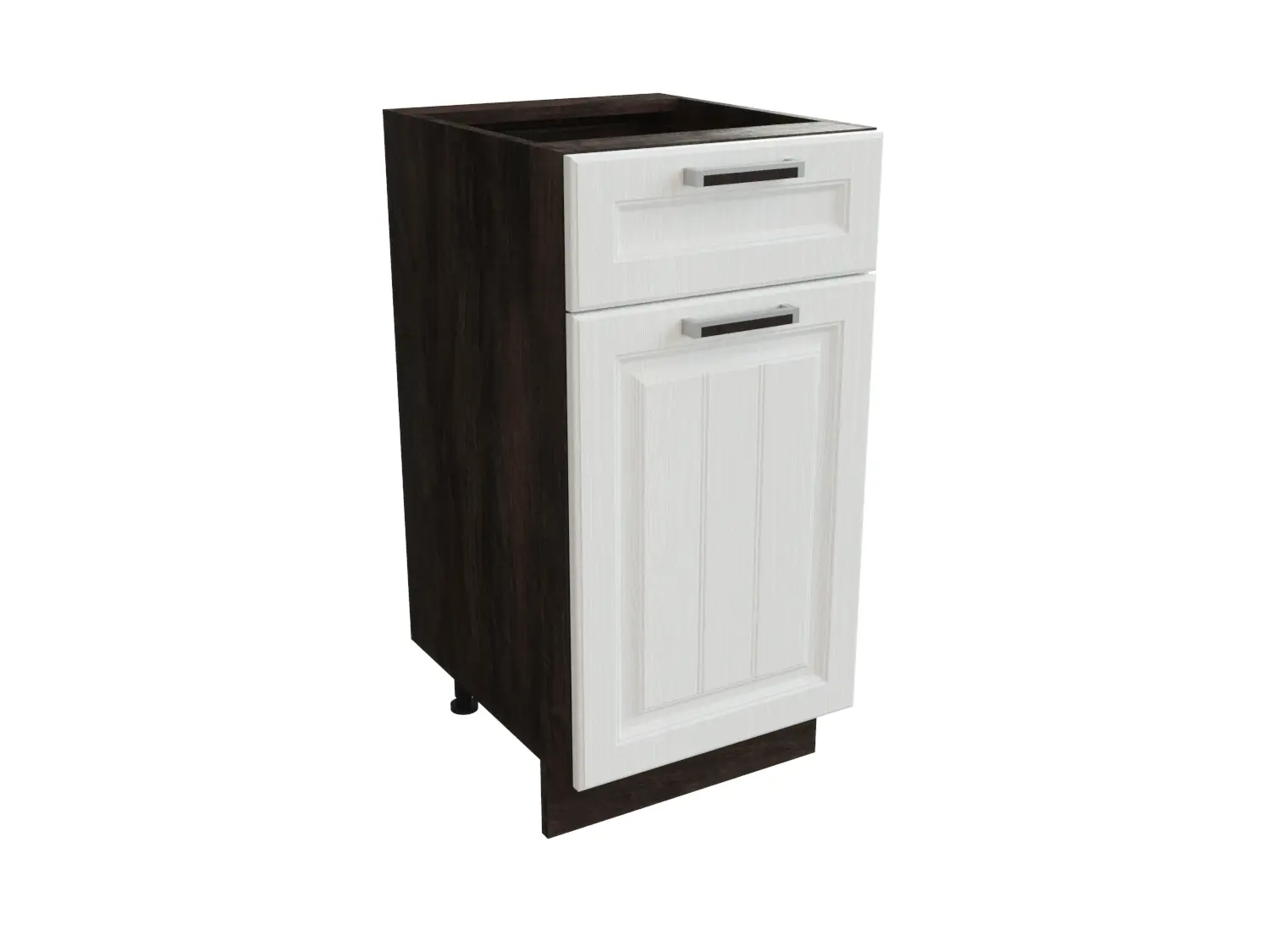 Изображение товара Напольный шкаф с ящиком и с 1 дверцей Сурская мебель Прага 40x81.6x47.8 см ЛДСП цвет кальяри/белое дерево