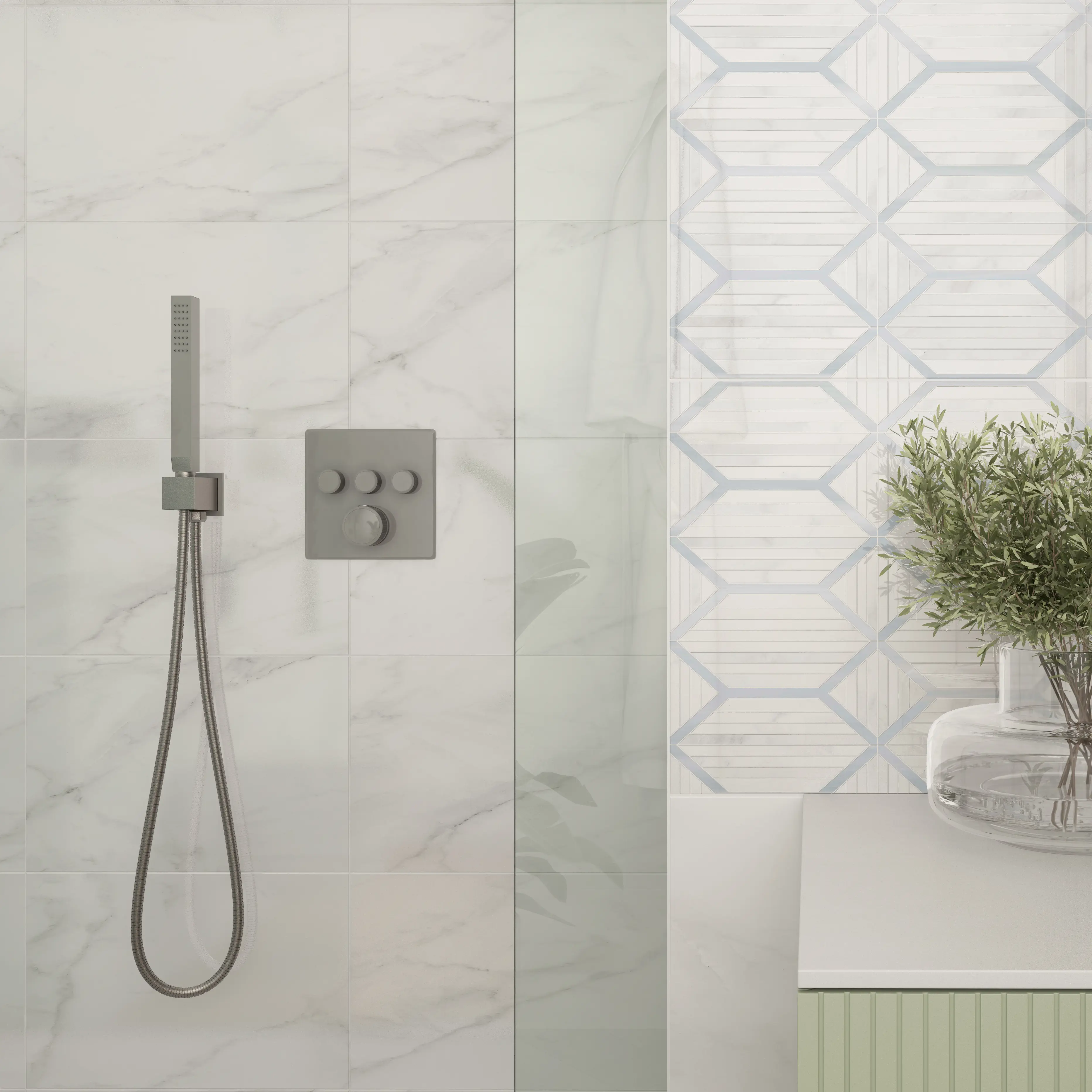 Изображение товара Плитка настенная Шахтинская Плитка Восток 01 25x40 см 1.4 м² глянцевая цвет белый мрамор