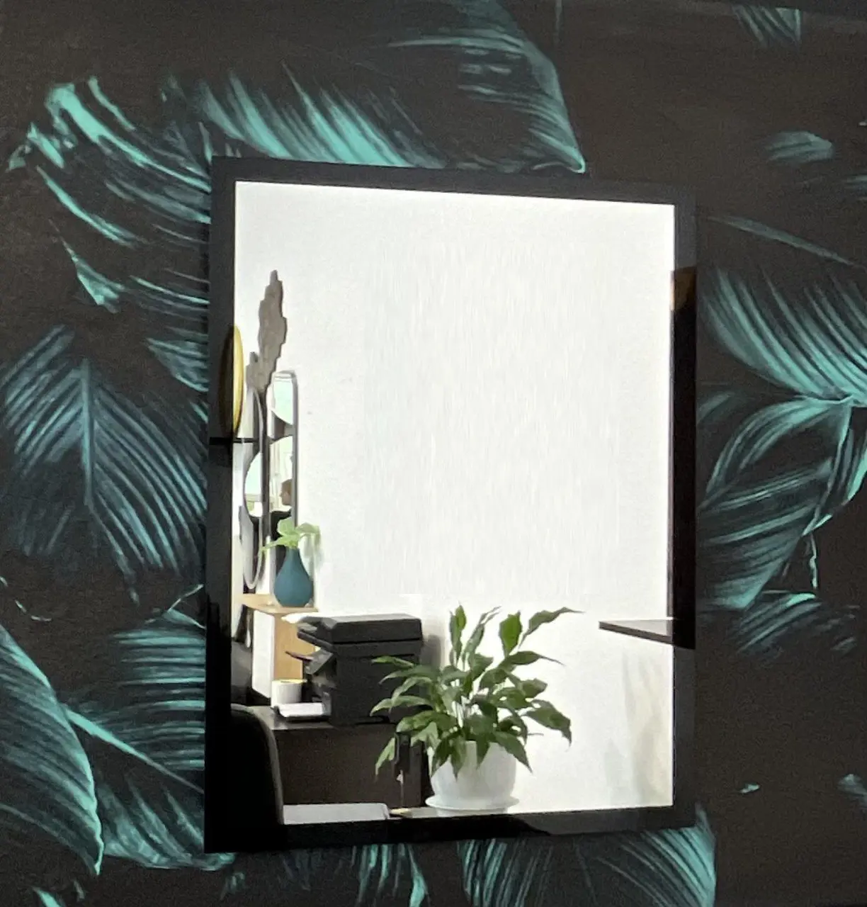 Изображение товара Зеркало для ванной Alfa mirrors Екатерина в раме 57 Ek-57VzVt-ram черный с подсветкой 50x70см