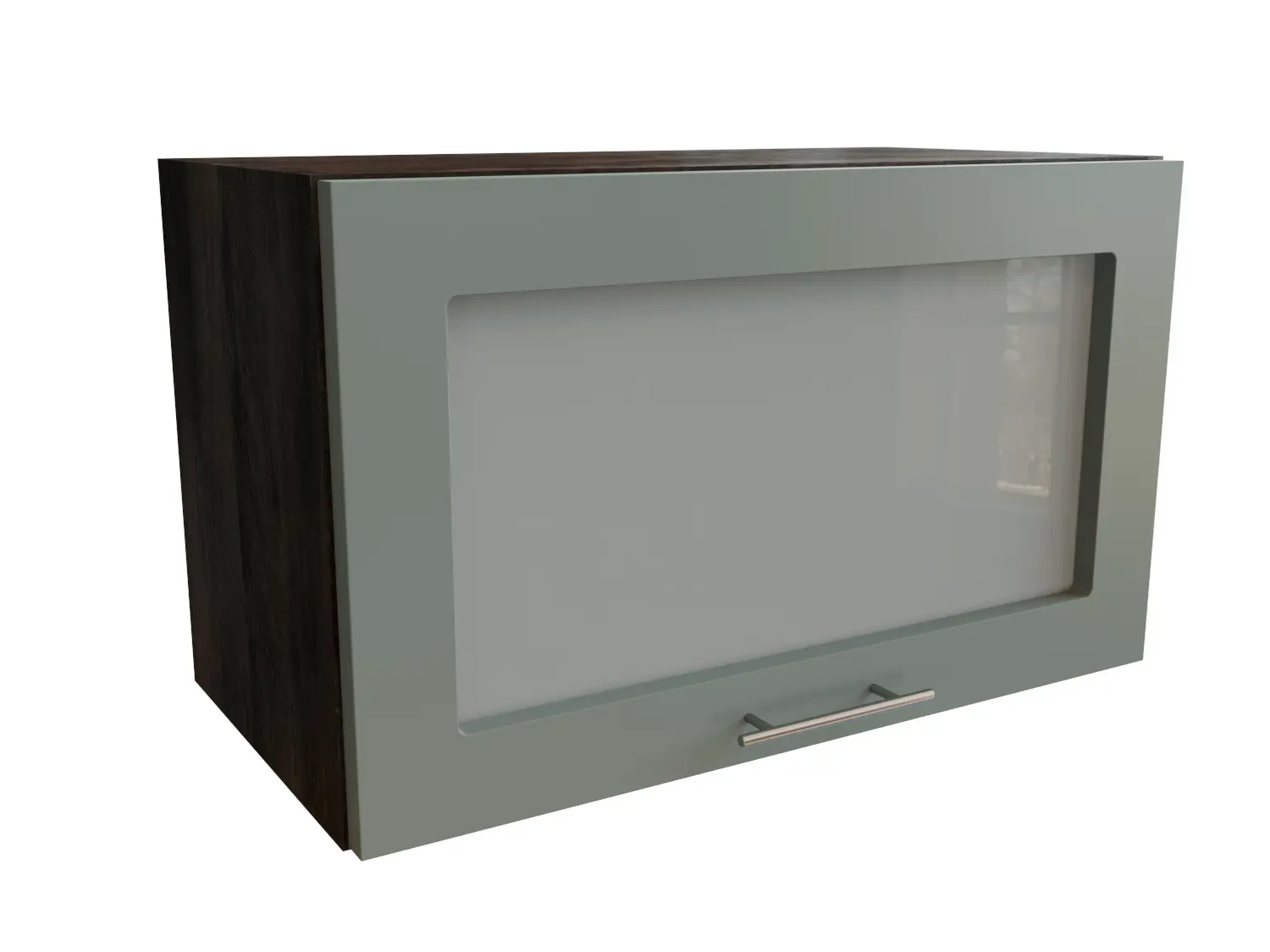 Изображение товара Навесной шкаф горизонтальный с 1-ой остекленной дверцей Сурская Мебель Валерия 60x35.80x31.80 см МДФ цвет кальяри/лагуна