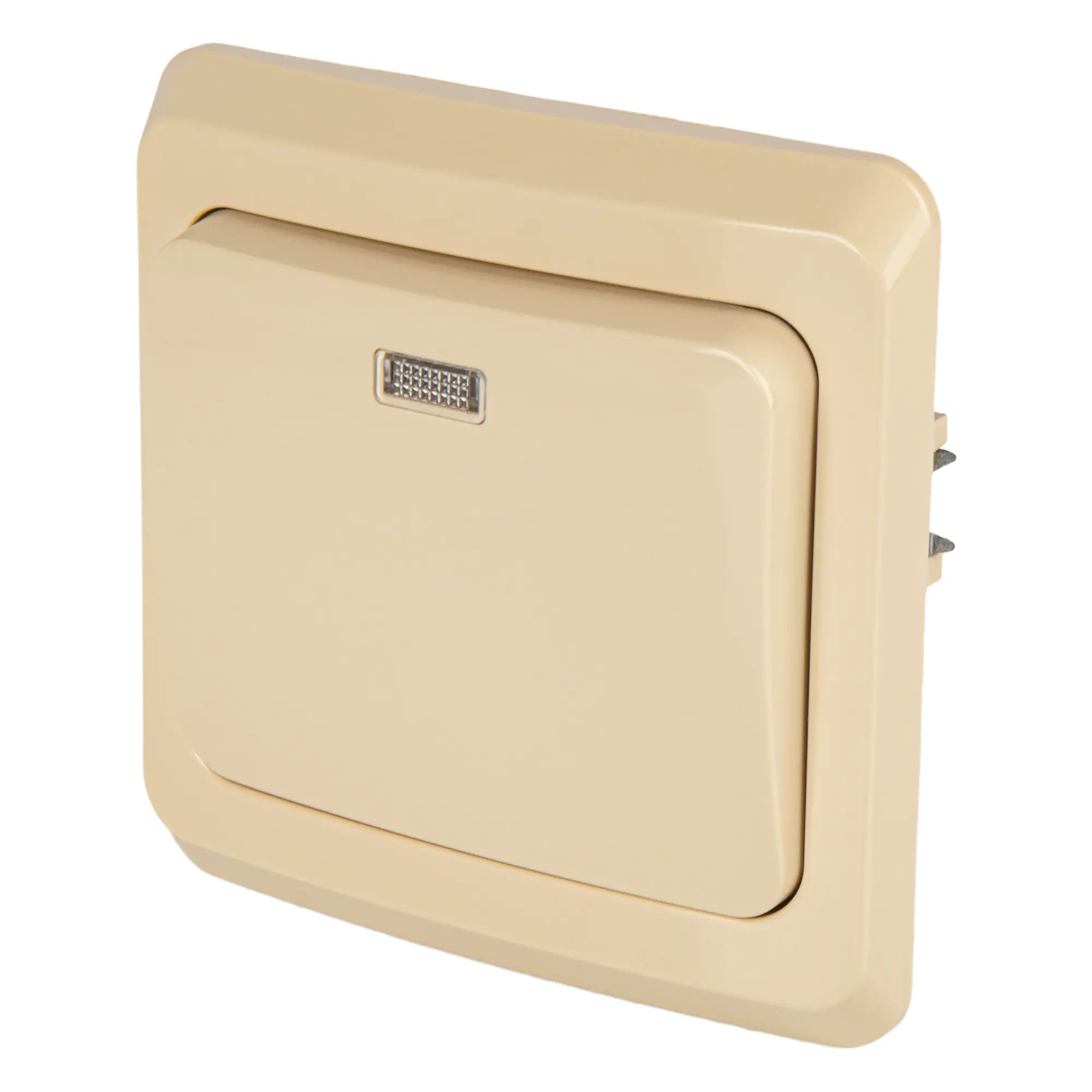 Изображение товара Выключатель встраиваемый Этюд с подсветкой 1 клавиша кремовый