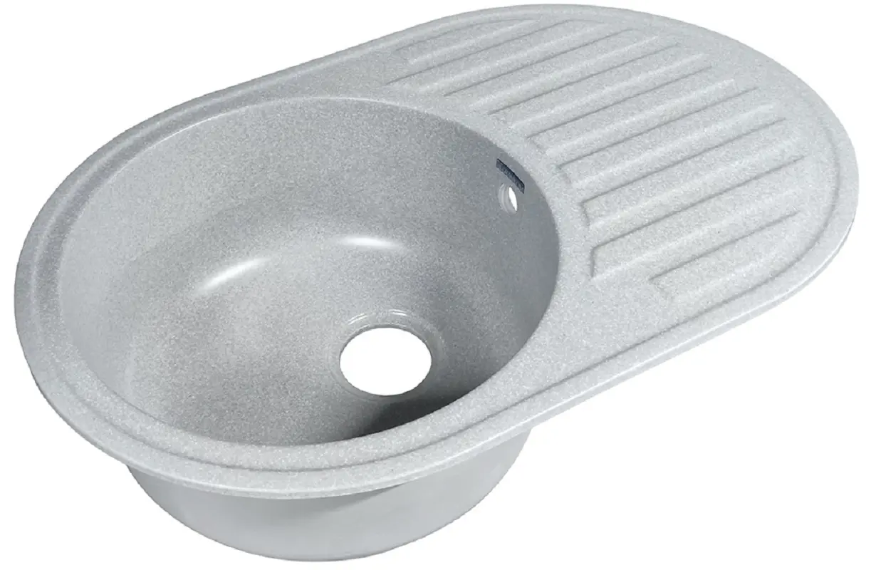 Изображение товара Мойка для кухни врезная Granicom G-006 74x48.5 см глубина чаши 21 см искусственный камень цвет серебристый