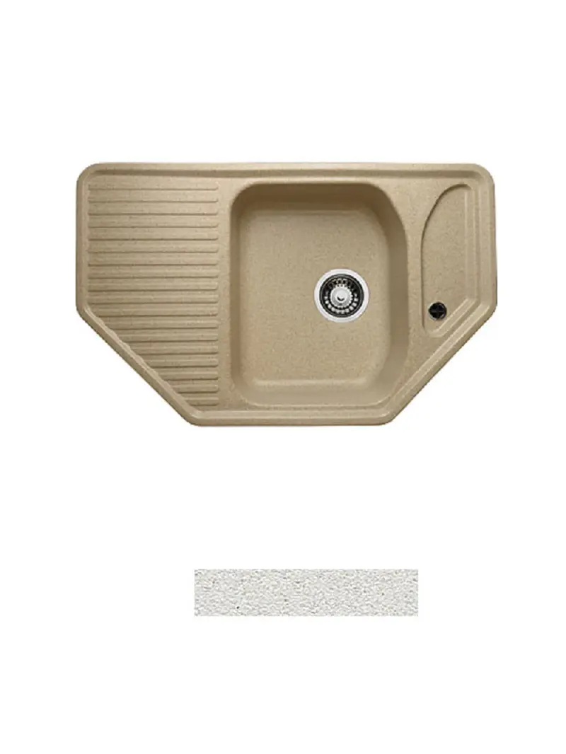 Изображение товара Мойка для кухни врезная Granicom G-002 48.5x77.7 см глубина чаши 18 см искусственный камень цвет жасмин
