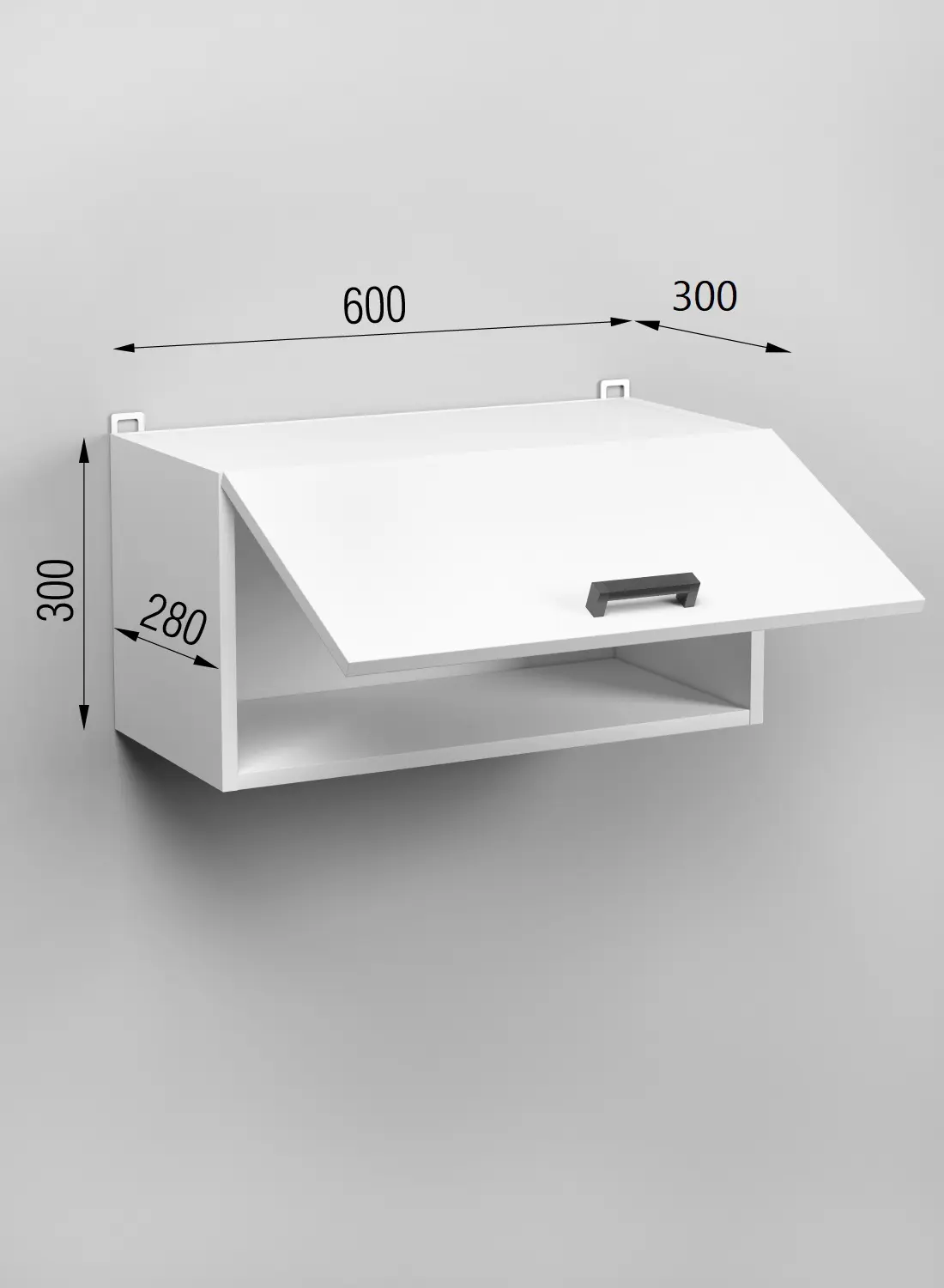 Изображение товара Навесной шкаф Regent Style Кухонный модуль подвесной 60x30x30 см фасад белый ЛДСП каркас белый ЛДСП