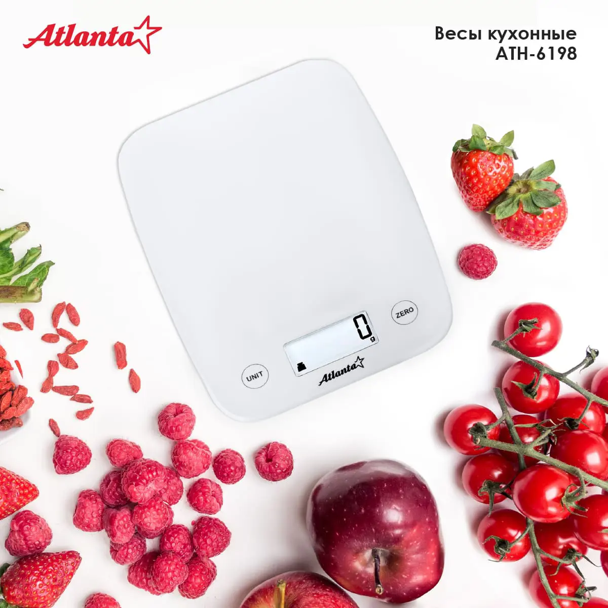 Изображение товара Весы кухонные электронные ATH-6198 white