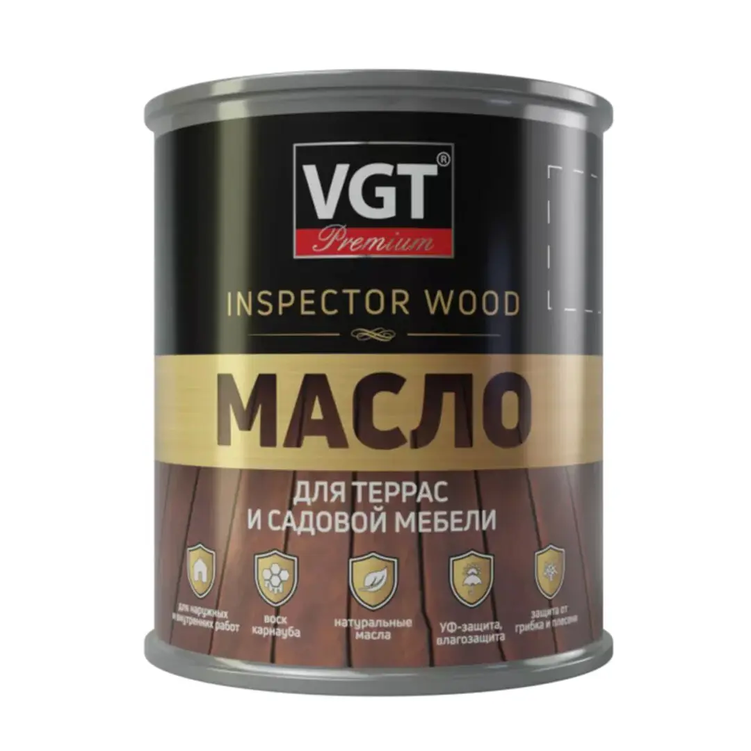 Изображение товара Масло для террас и садовой мебели Vgt белый ясень 0.75 кг защитное водоотталкивающее