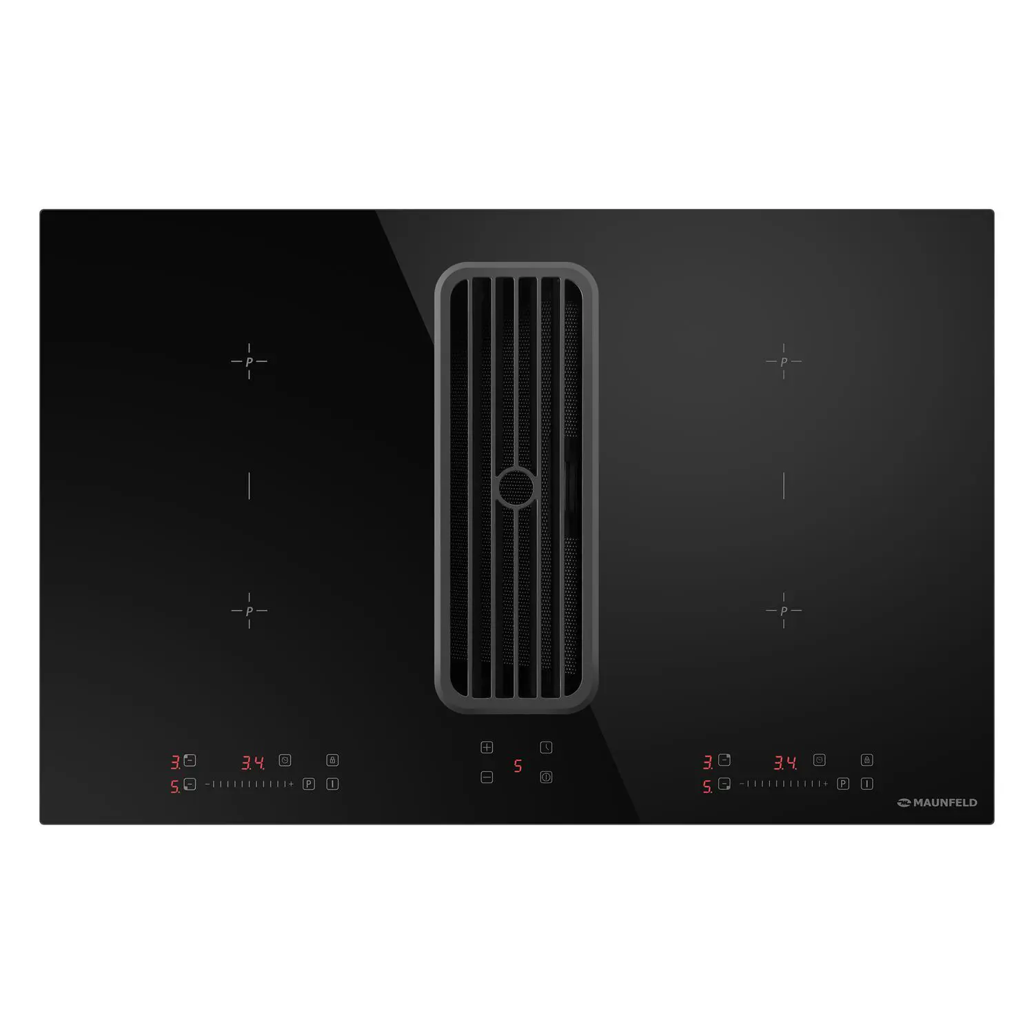 Изображение товара Индукционная варочная панель MAUNFELD AVSI804SBH 80.5 см черная с вытяжкой