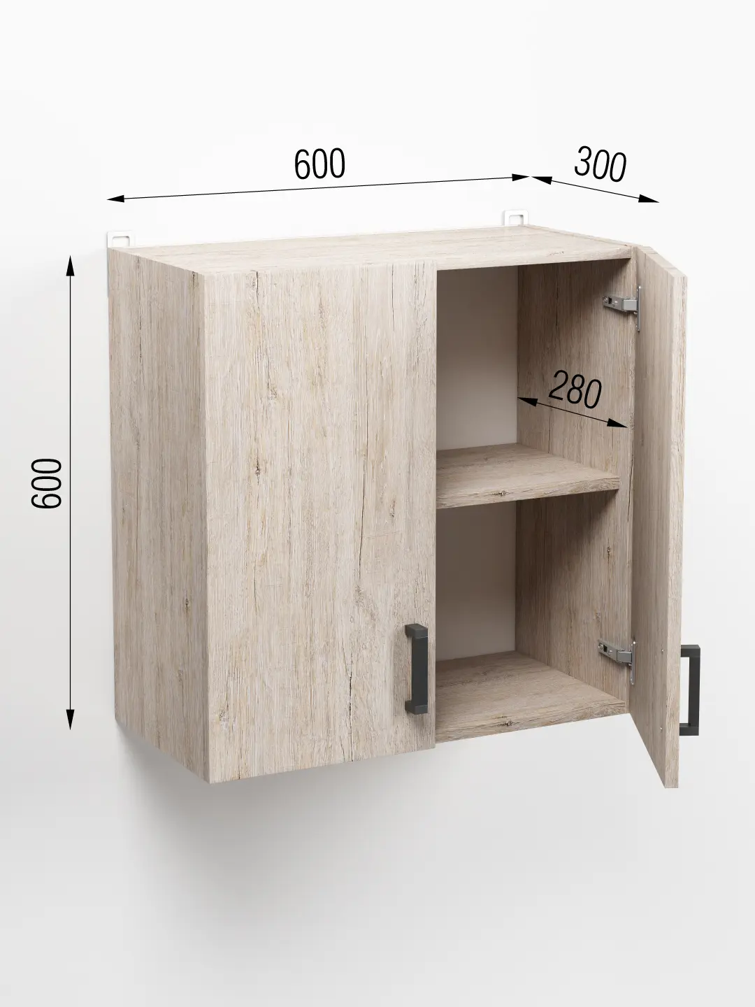 Изображение товара Навесной шкаф Regent Style Кухонный модуль подвесной 60x60x30 см фасад бежевый ЛДСП каркас бежевый ЛДСП