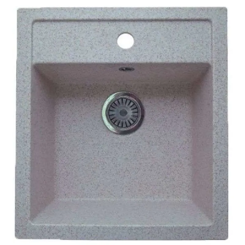 Изображение товара Мойка для кухни врезная Granicom G-021 50.5x46.3 см глубина чаши 20 см искусственный камень цвет серебро