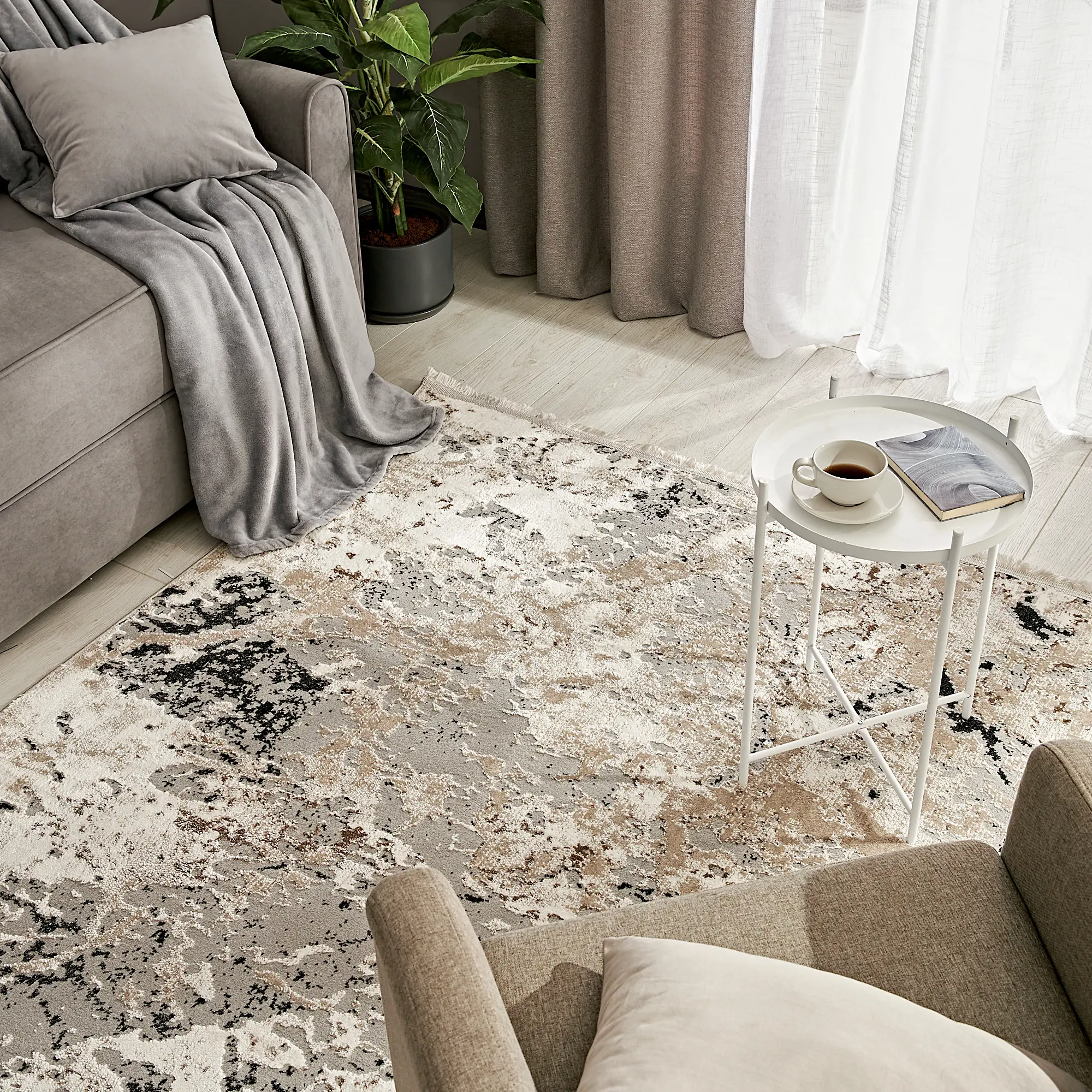 Изображение товара Ковёр полиэстеровый Премиум 160x230 см бежевый для гостиной и спальни