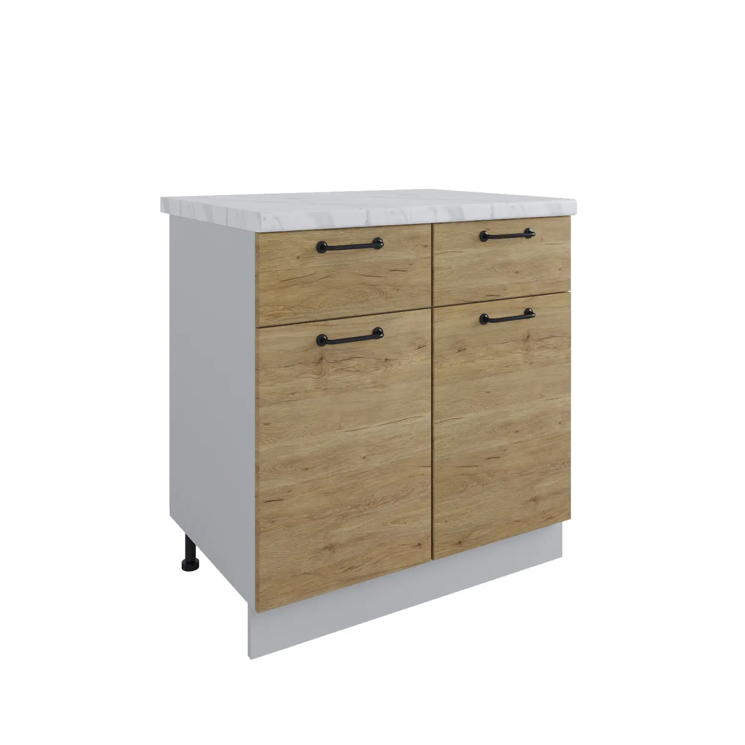 Изображение товара Напольный шкаф Лофт С2ЯШ 800 80x81.60x50.40 см фасад серый МДФ каркас крафтовый дуб ЛДСП ДСВ Мебель