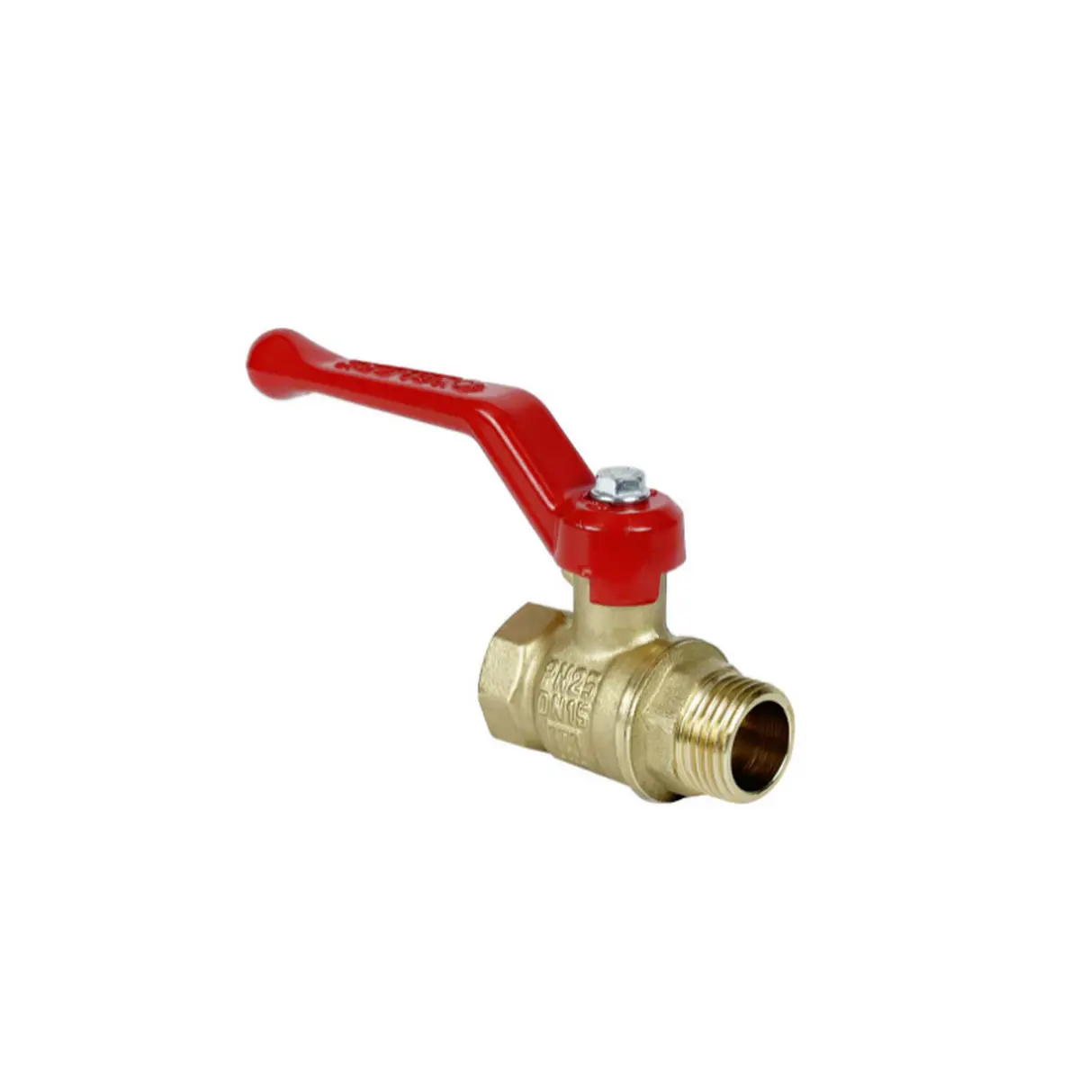 Изображение товара Кран шаровой прямой Valfex L0R1 VF.215.L0R1.012 DN15 PN25 1/2" ВР-НР латунь ручка рычаг