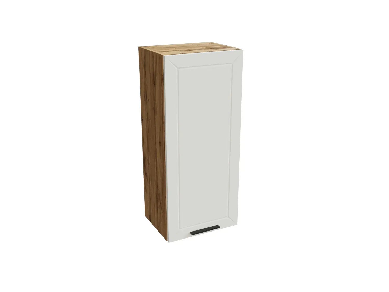 Изображение товара Навесной шкаф Глетчер 40x92x31.80 см фасад белый ЛДСП каркас дуб вотан ЛДСП Сурская Мебель