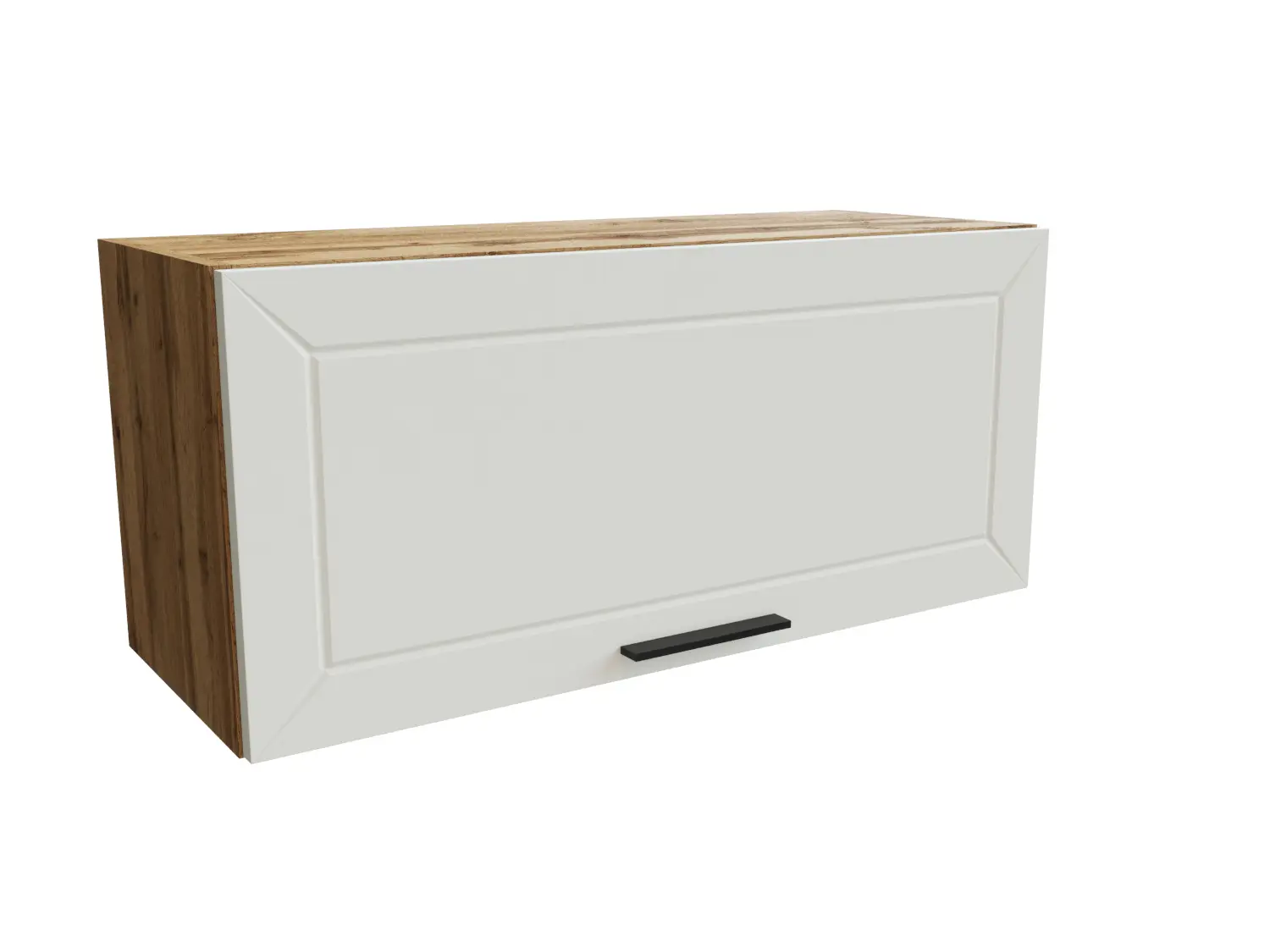 Изображение товара Навесной шкаф Глетчер верхний горизонтальный 80x35.80x31.80 см фасад белый ЛДСП каркас дуб вотан ЛДСП Сурская Мебель