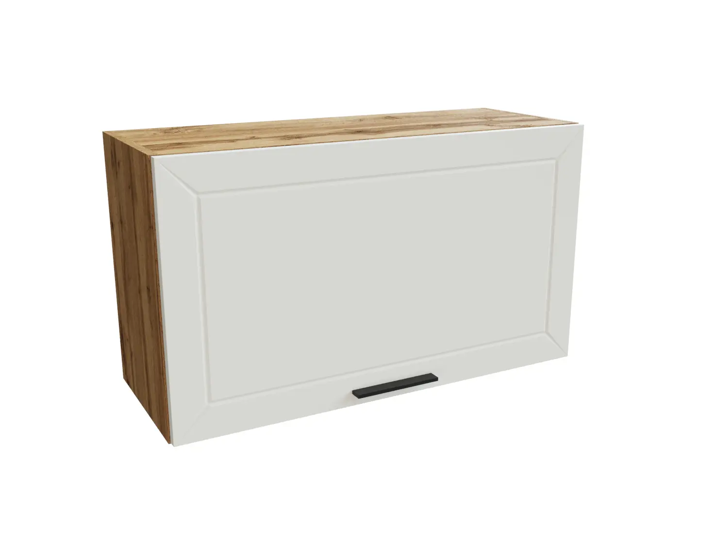 Изображение товара Навесной шкаф Глетчер верхний горизонтальный 80x46x31.80 см фасад белый ЛДСП каркас дуб вотан ЛДСП Сурская Мебель