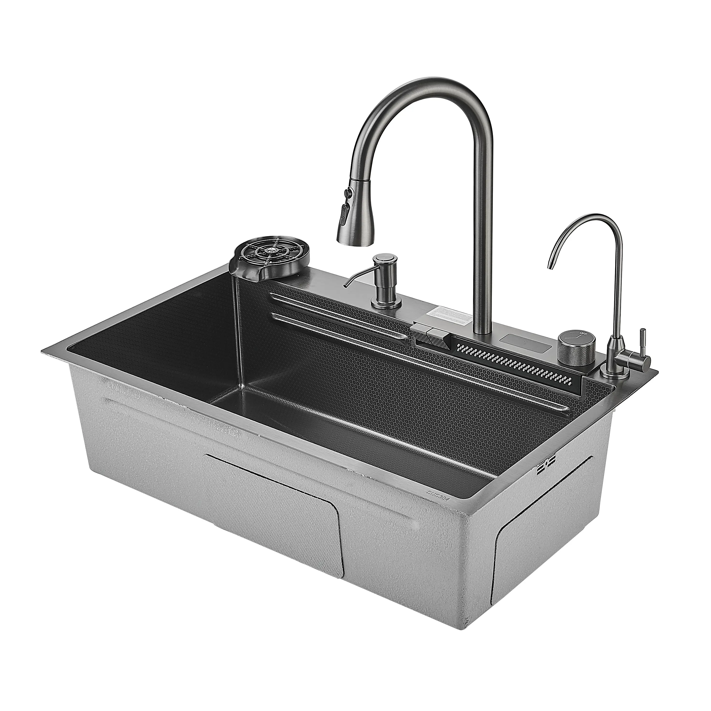 Изображение товара Мойка для кухни врезная Savol S-Sc002Q 46x75 см нержавеющая сталь с комплектом