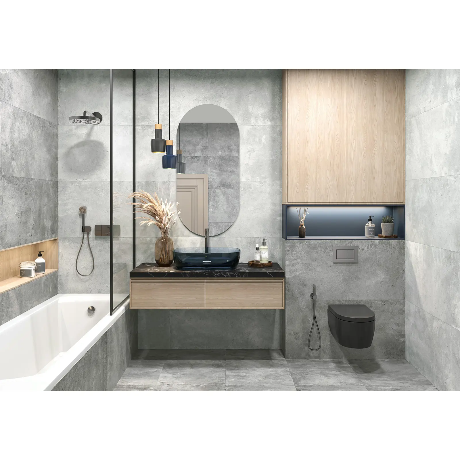 Изображение товара Керамогранит Delacora Walter Graphite 60x120 см матовый, ректифицированный