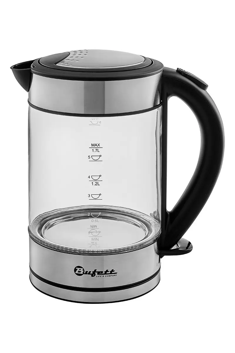 Изображение товара Чайник 1.7 л Bufett 640293 стекло цвет прозрачный
