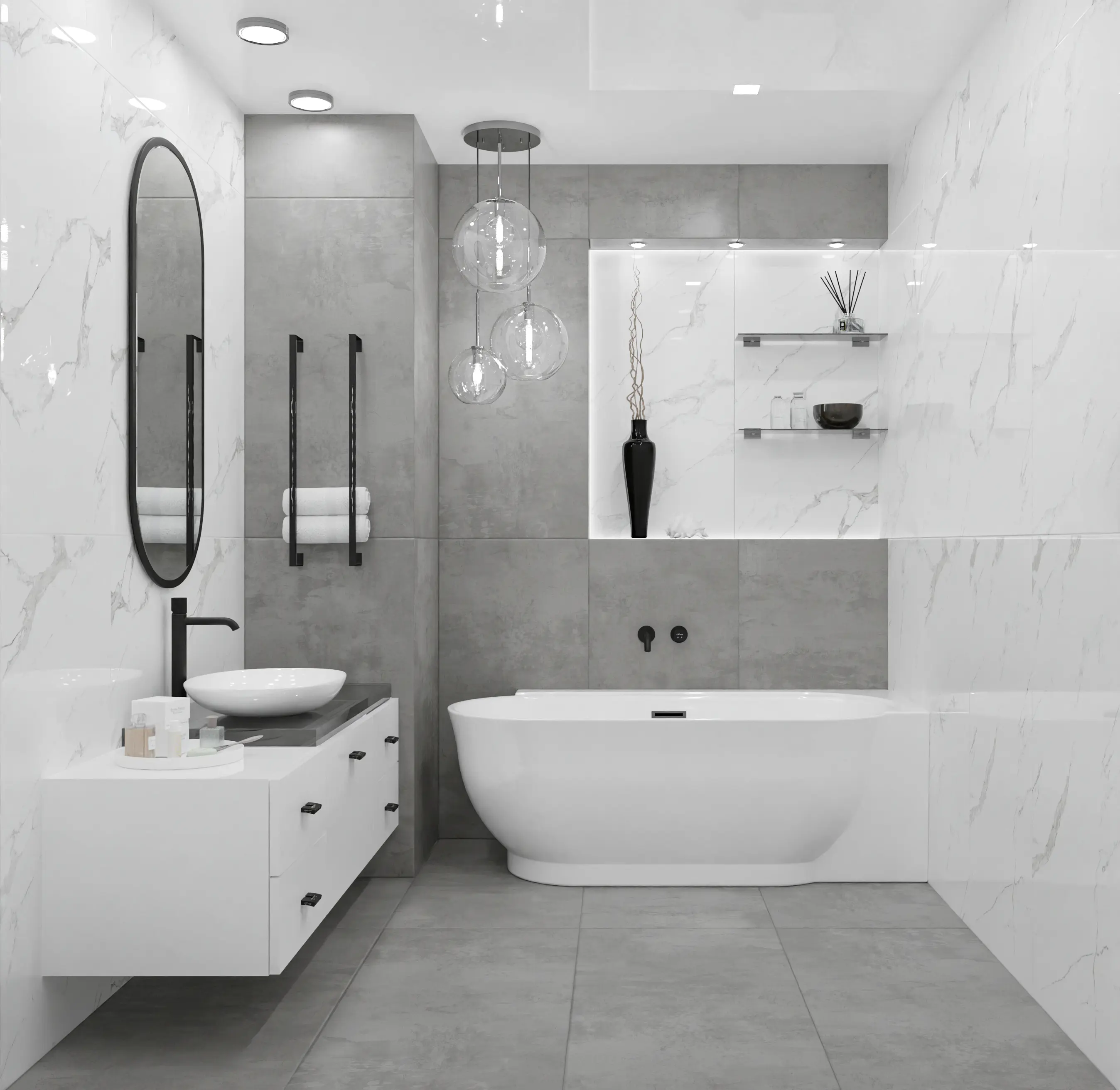 Изображение товара Керамогранит Azori Loft smoky M 60x120 см, темно-серый, имитация бетона