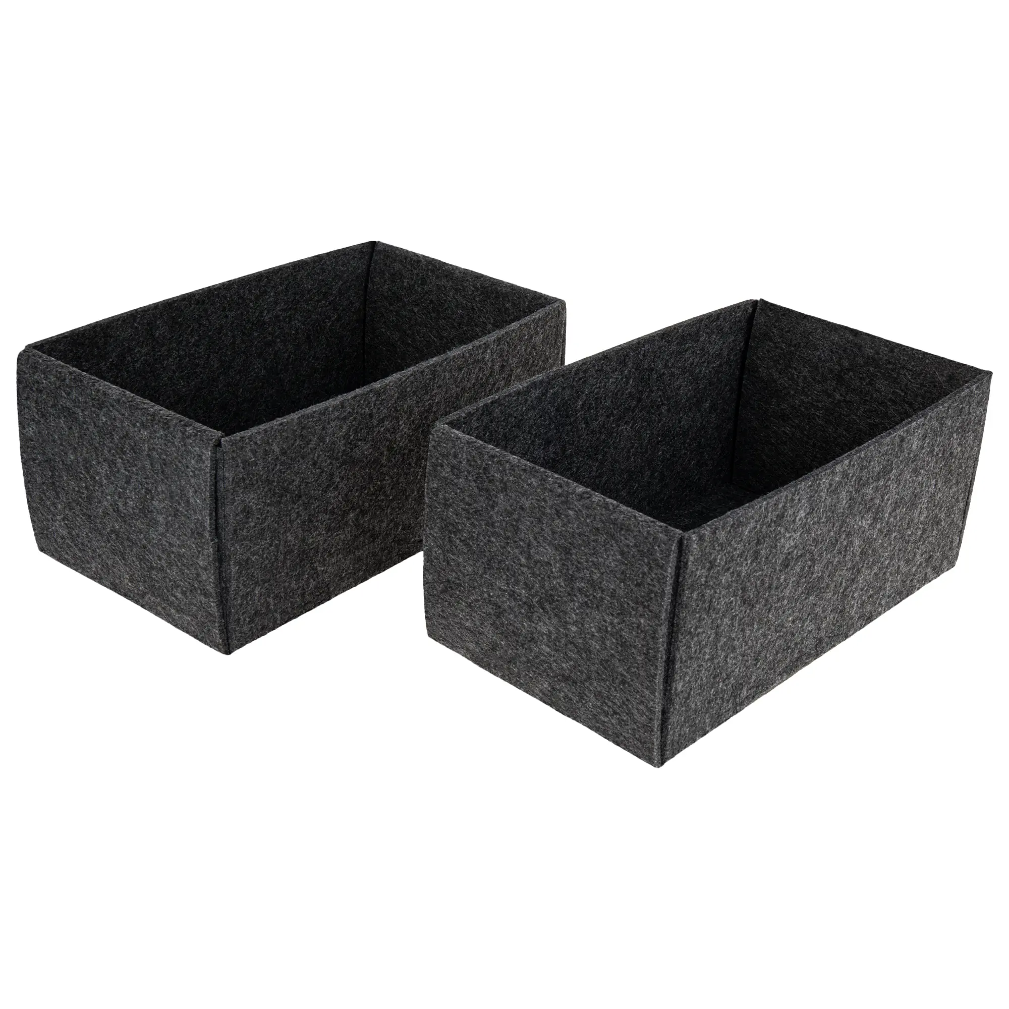 Изображение товара Органайзер для хранения без крышки 27x12x15 см войлок цвет темно-серый 2 шт