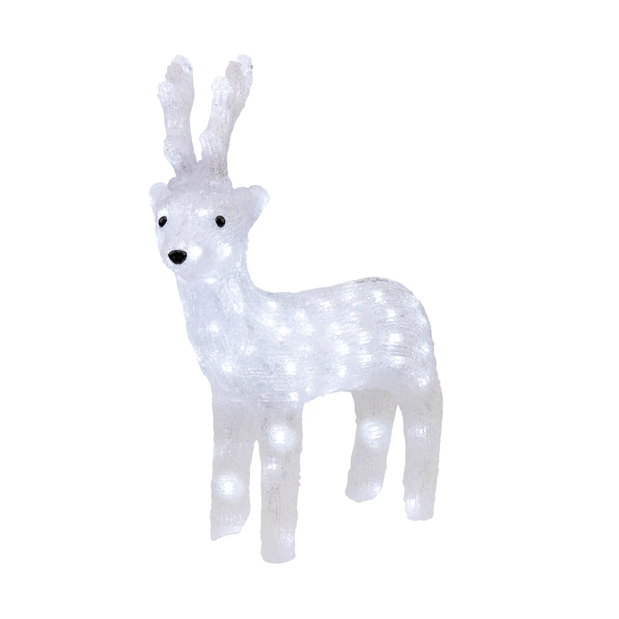 Изображение товара Светящаяся электрическая фигура Северный олень для улицы 100 светодиодов 45 см цвет белый