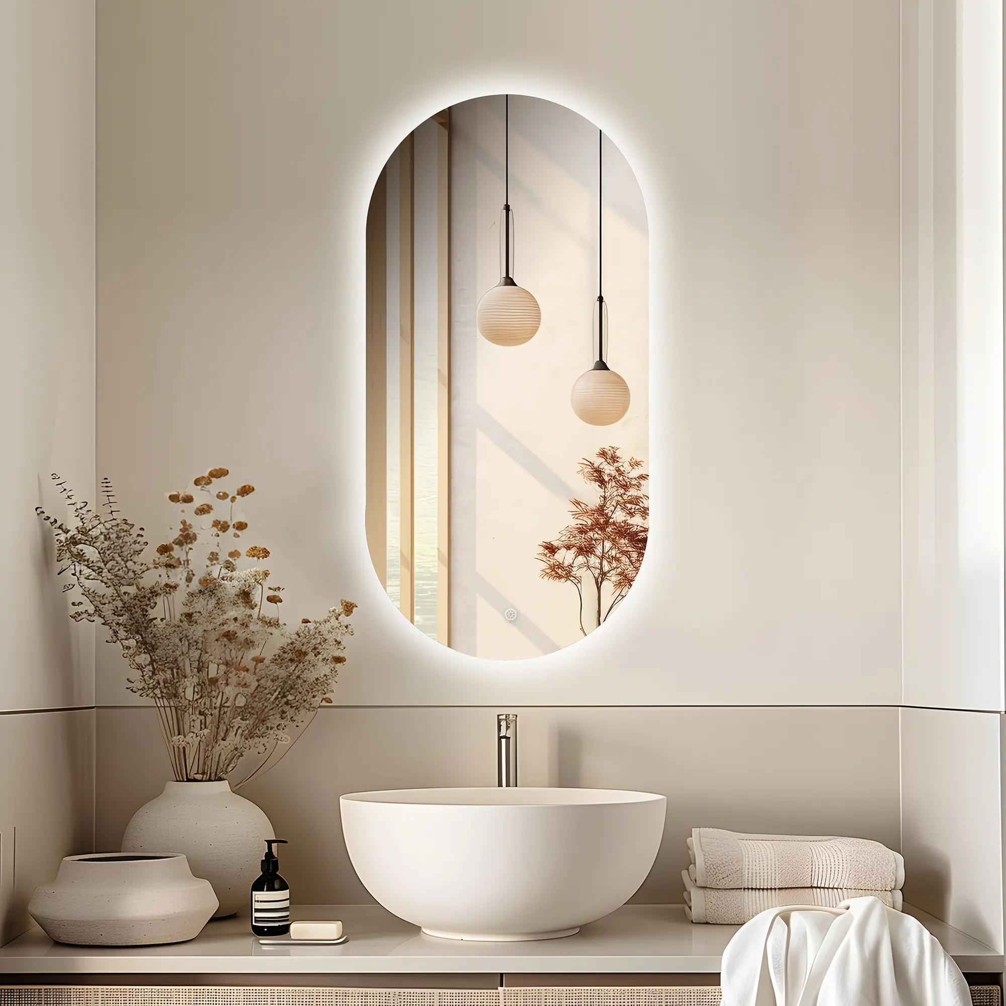 Изображение товара Зеркало для ванной Римини Лайт 90x45 см с подсветкой