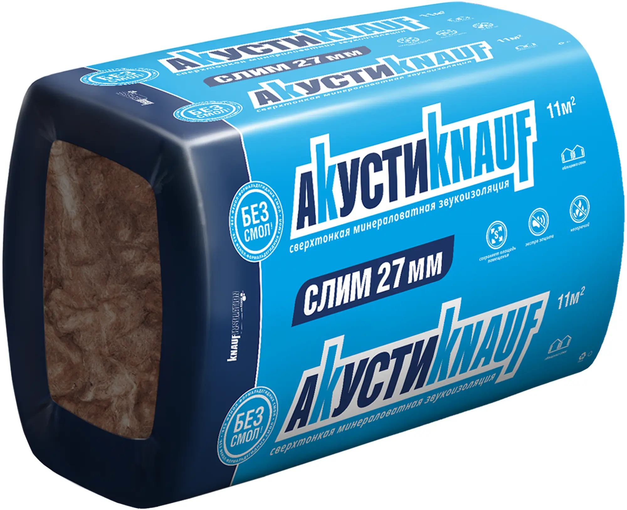 Изображение товара Звукоизоляция KNAUF АкустиKNAUF СЛИМ 27 мм 11 м²