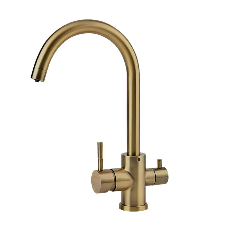 Изображение товара Смеситель для кухни Osgard GRON PLUS с переключением на питьевую воду поворотный излив 24.5 см цвет бронза